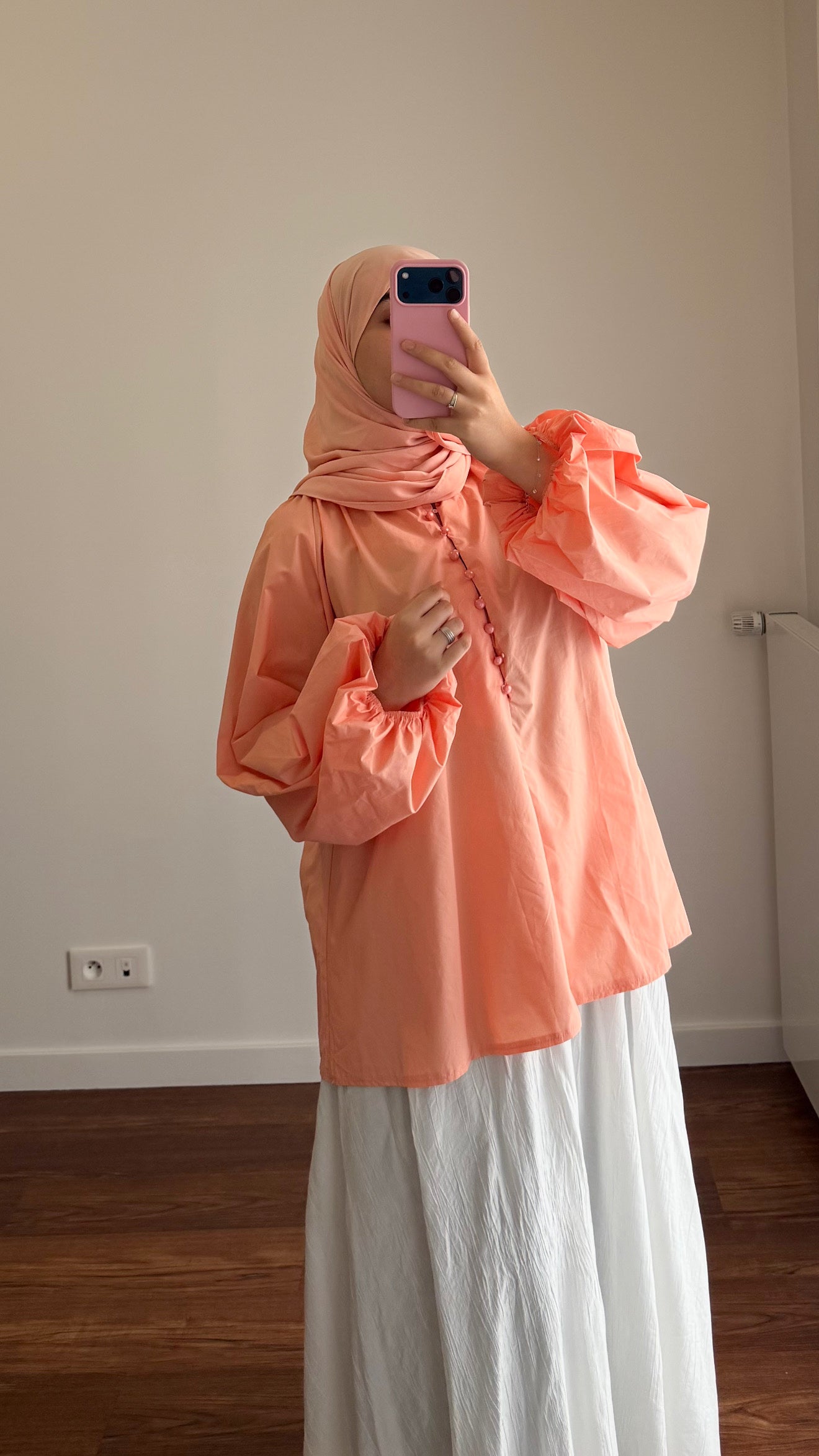 BLOUSE SIYA POPELINE PÊCHE