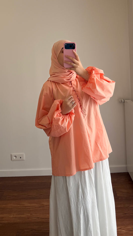 BLOUSE SIYA POPELINE PÊCHE