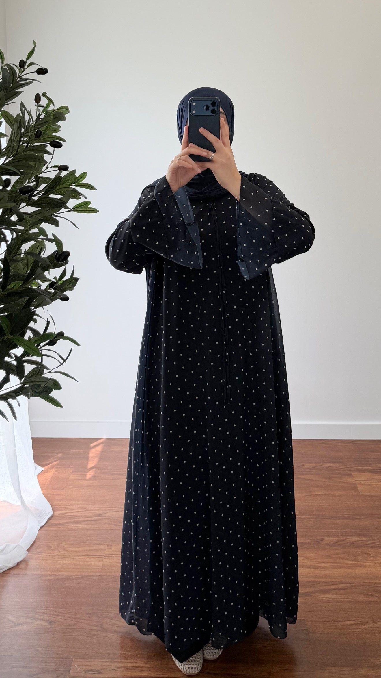 ROBE À PETITS POIS BLEU MARINE