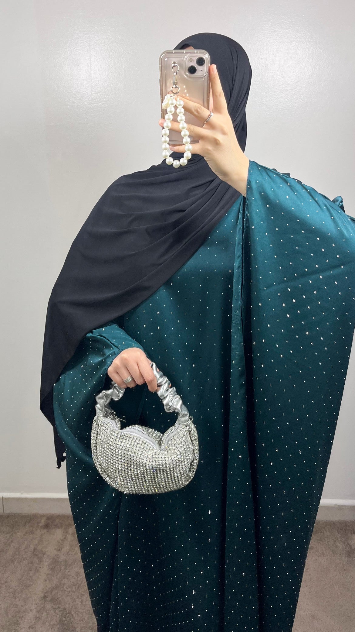 CLASSIC BLUE DUCK RHINESTONE ABAYA