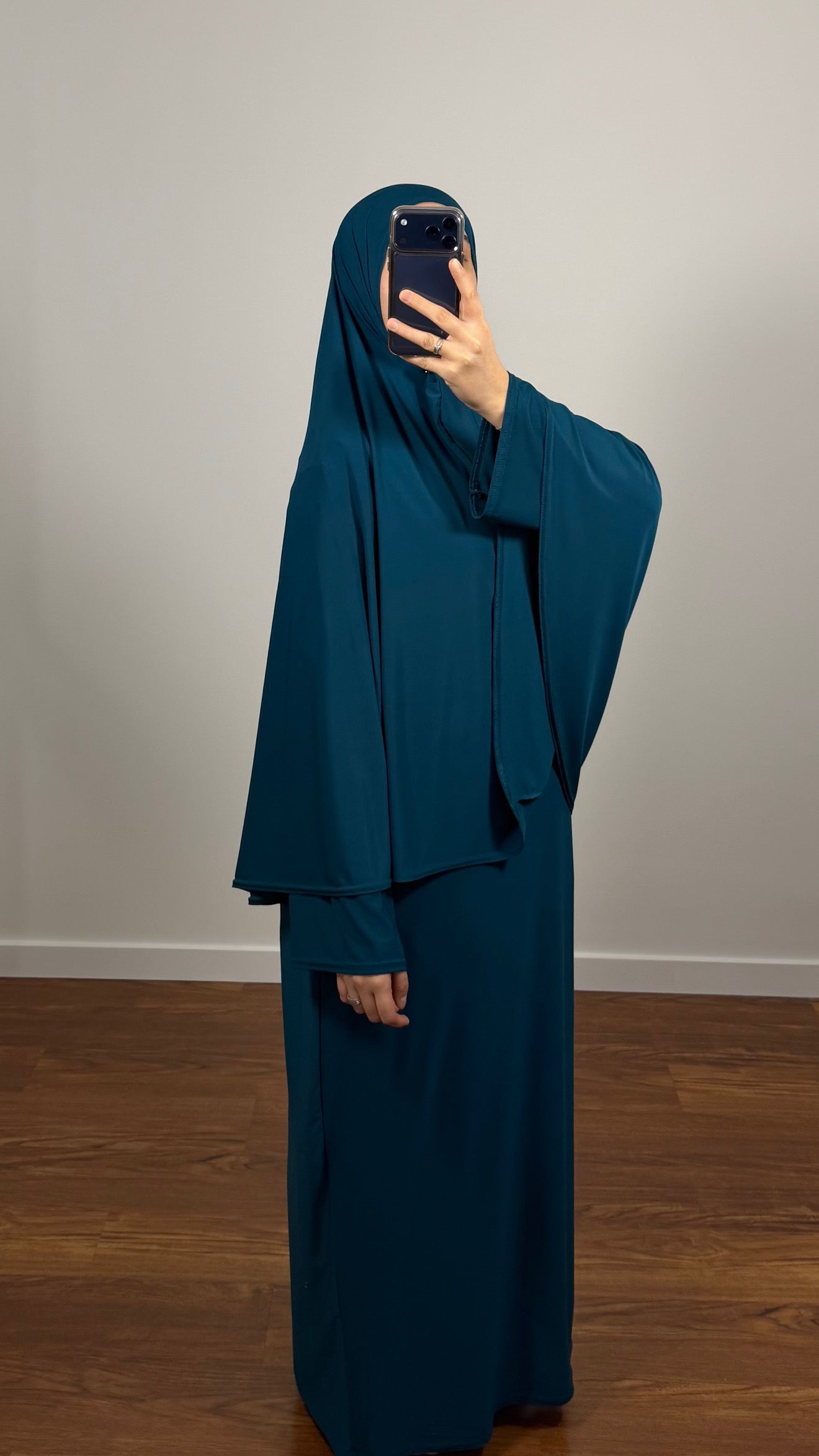 ENSEMBLE DE PRIÈRE BLEU CANARD EN JERSEY PREMIUM