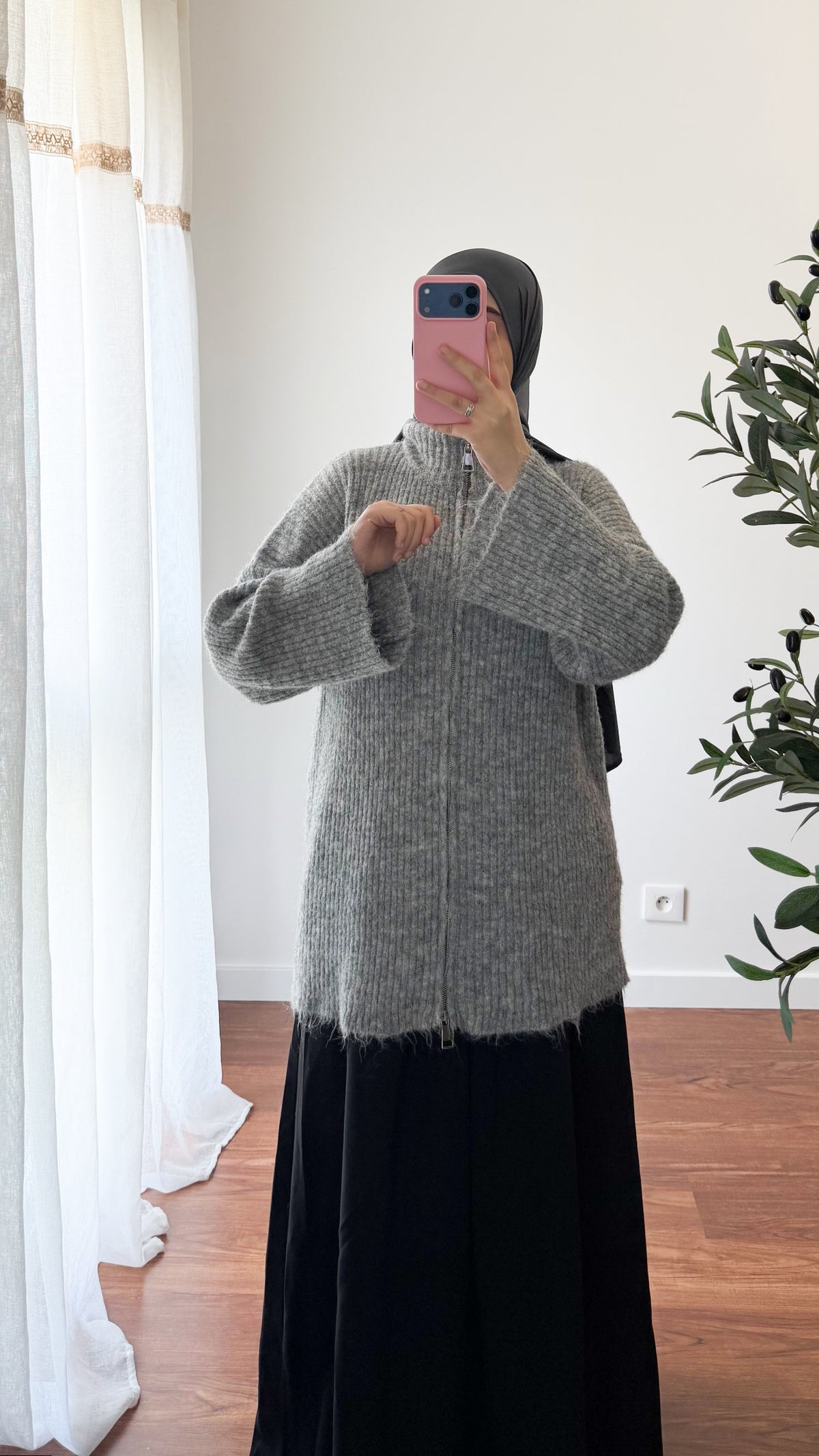 GILET ZIPPÉ GRIS