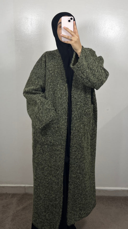 MANTEAU KIMONO LEA OVERSIZE VERT KAKI