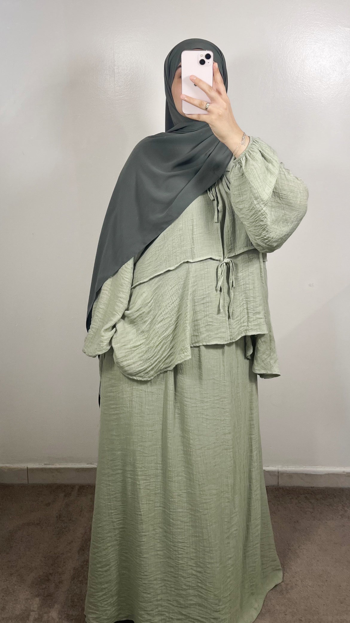 ENSEMBLE JUPE LIYA VERT SAUGE