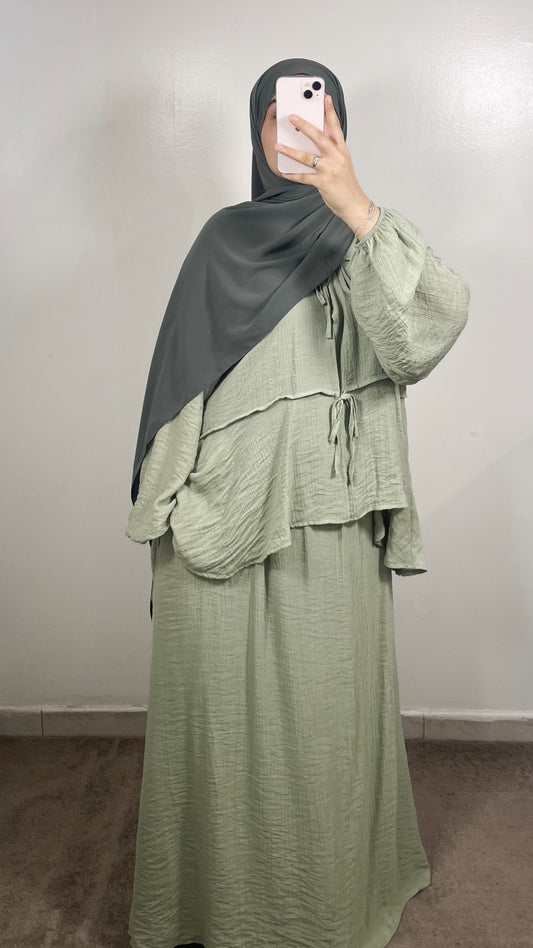 ENSEMBLE JUPE LIYA VERT SAUGE