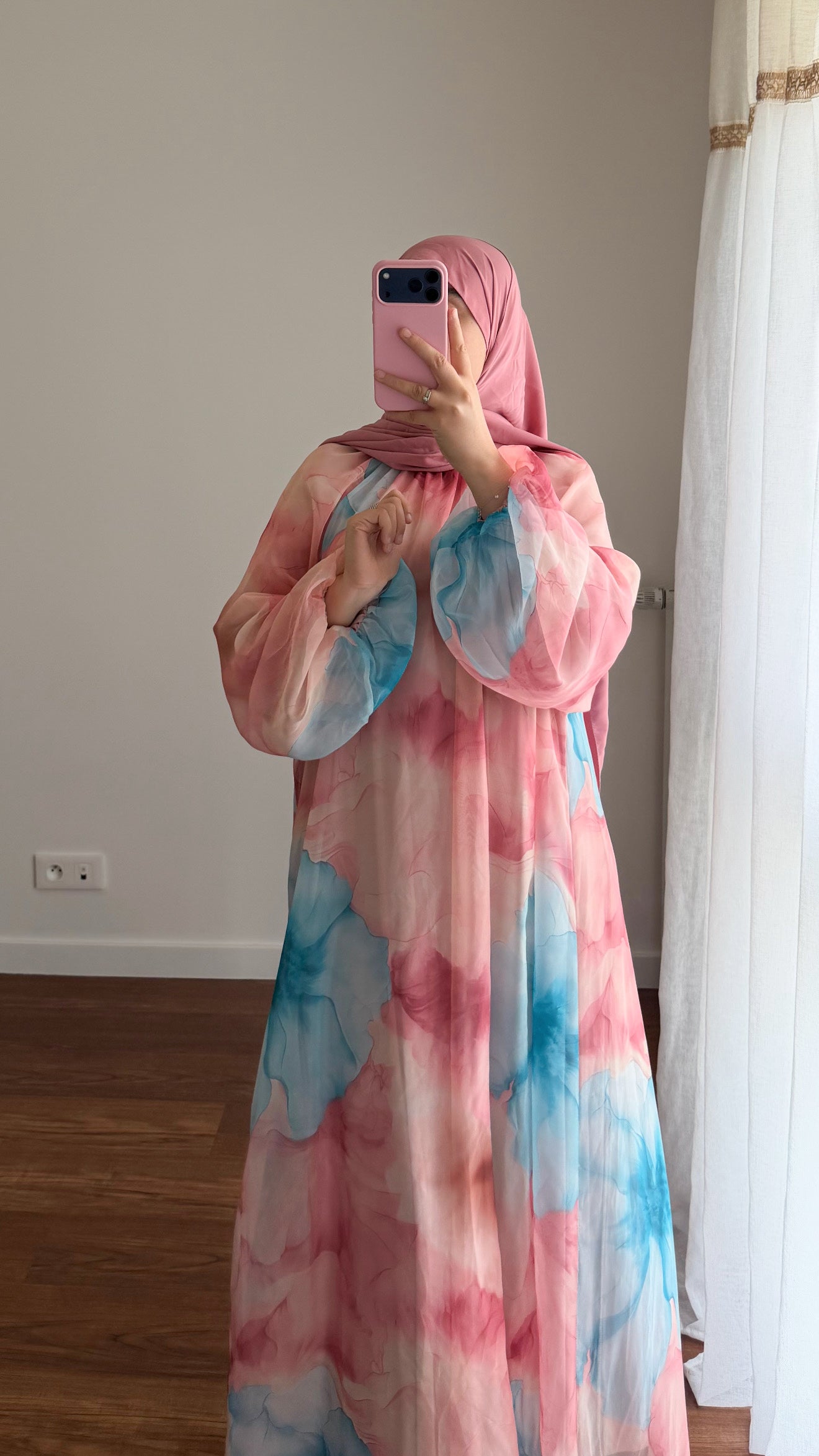 ABAYA BICOLORE ROSE
