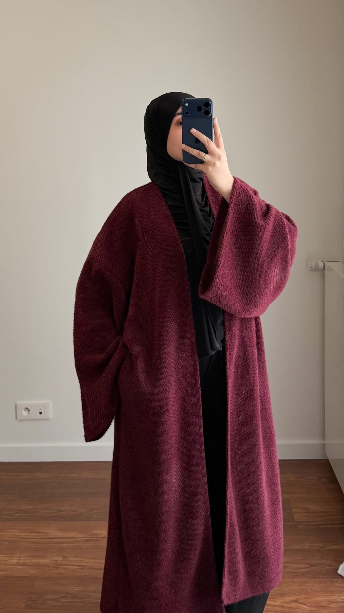 MANTEAU LONG HAWA BORDEAU