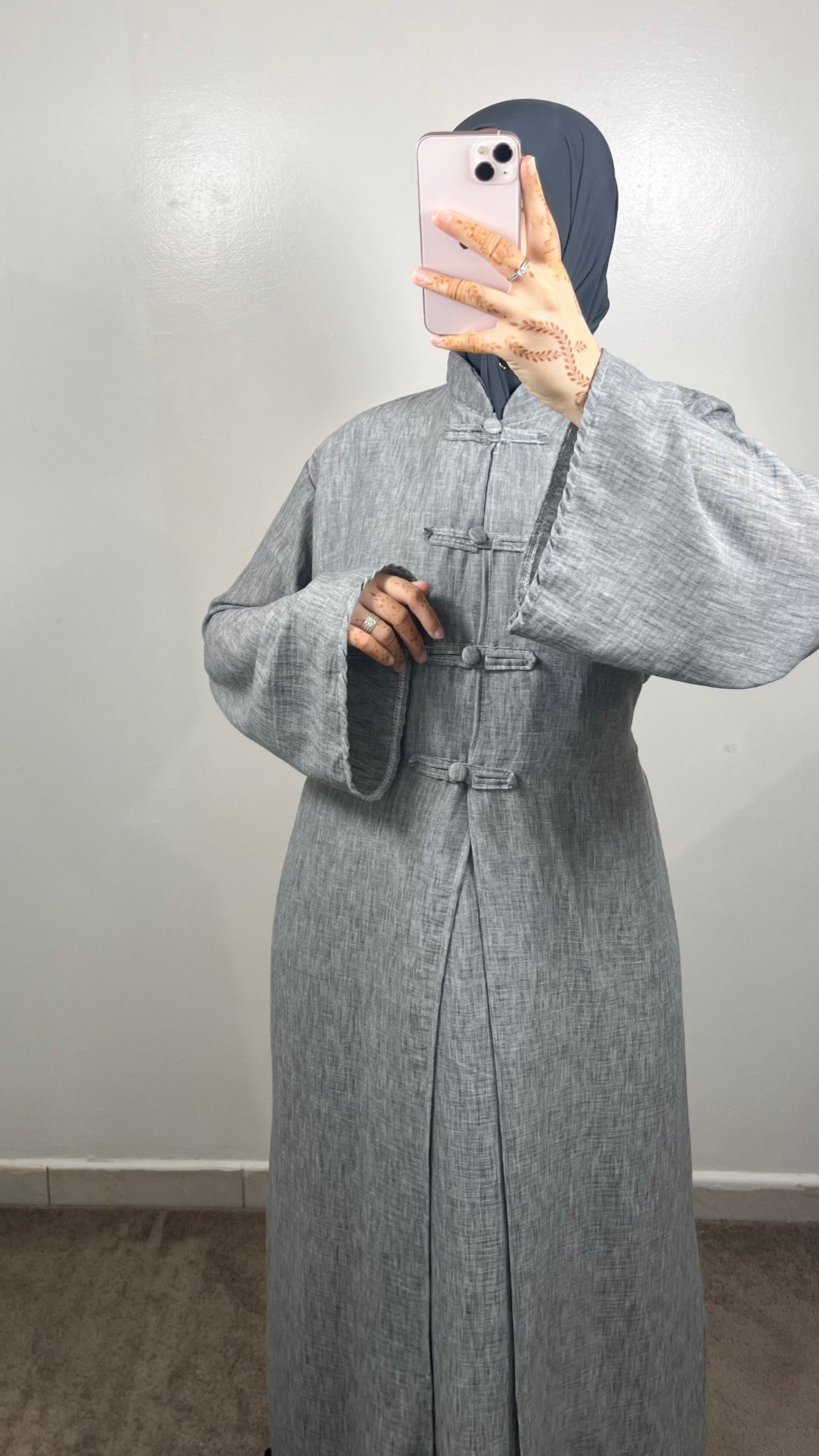 ENSEMBLE TOKYO LONG KIMONO + SOUS ABAYA GRIS