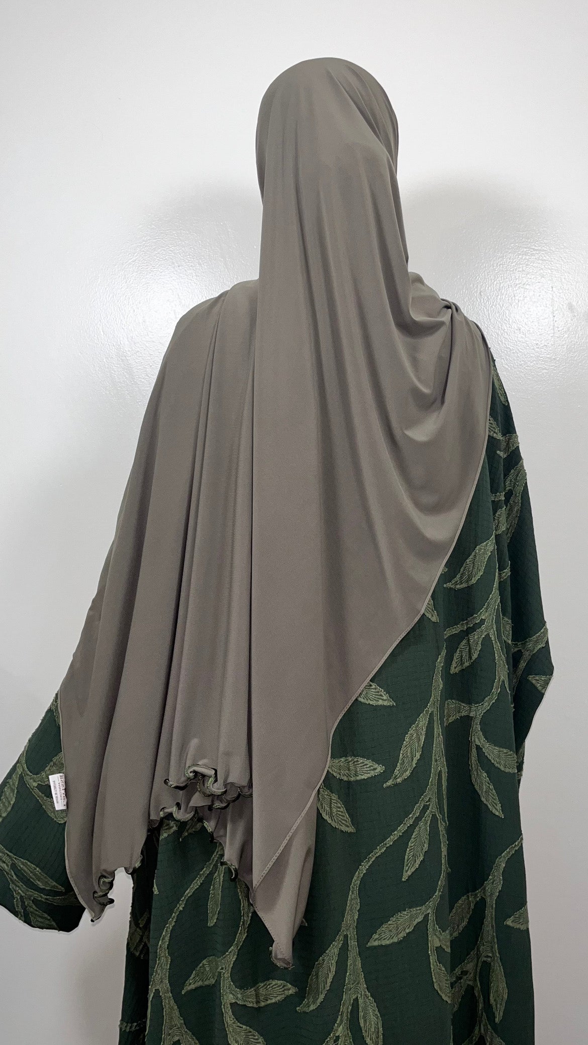 HIJAB JERSEY PREMIUM LUXURY RUFFED LIGHT KHAKI GREEN