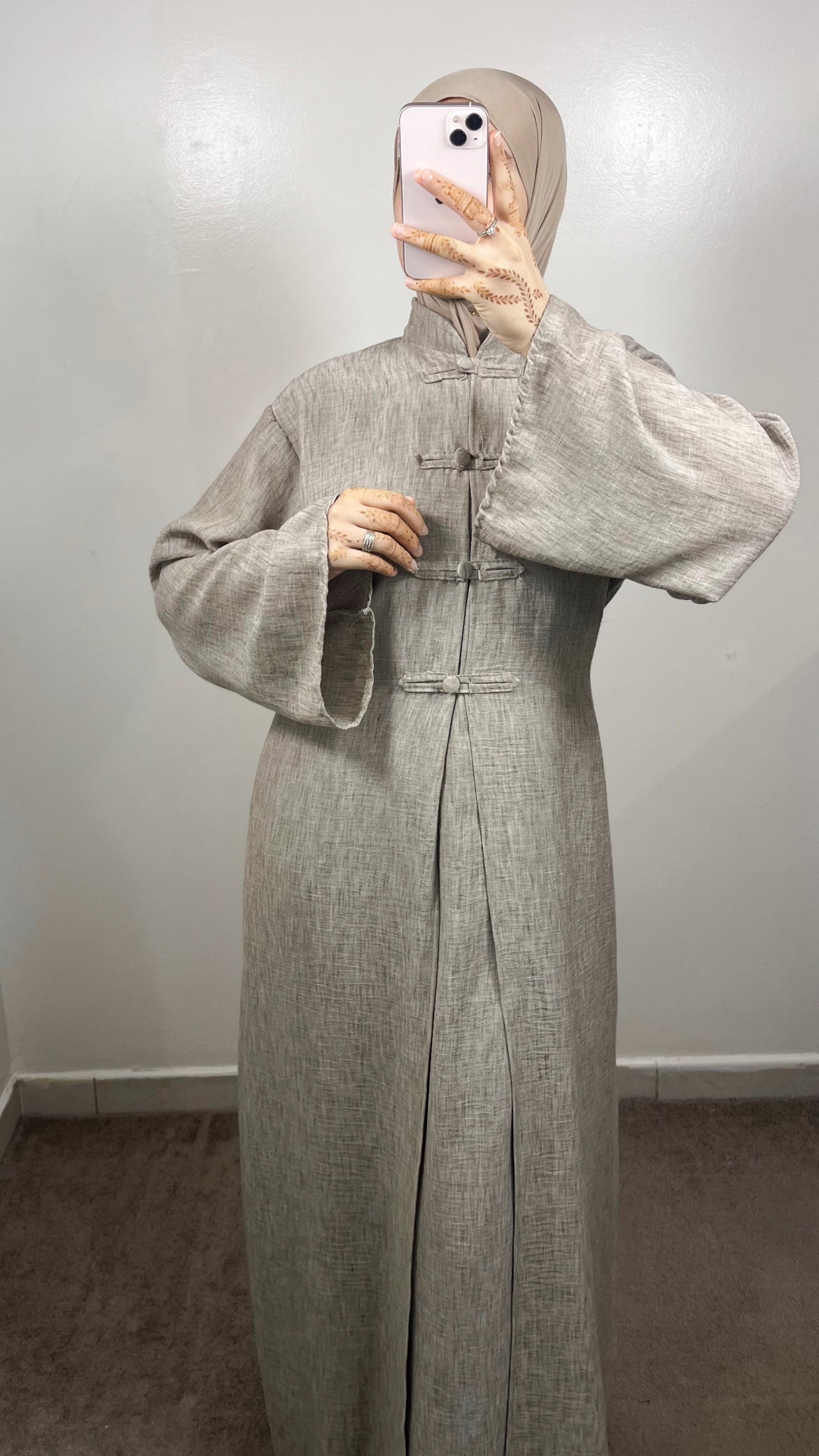 ENSEMBLE TOKYO LONG KIMONO + SOUS ABAYA TAUPE