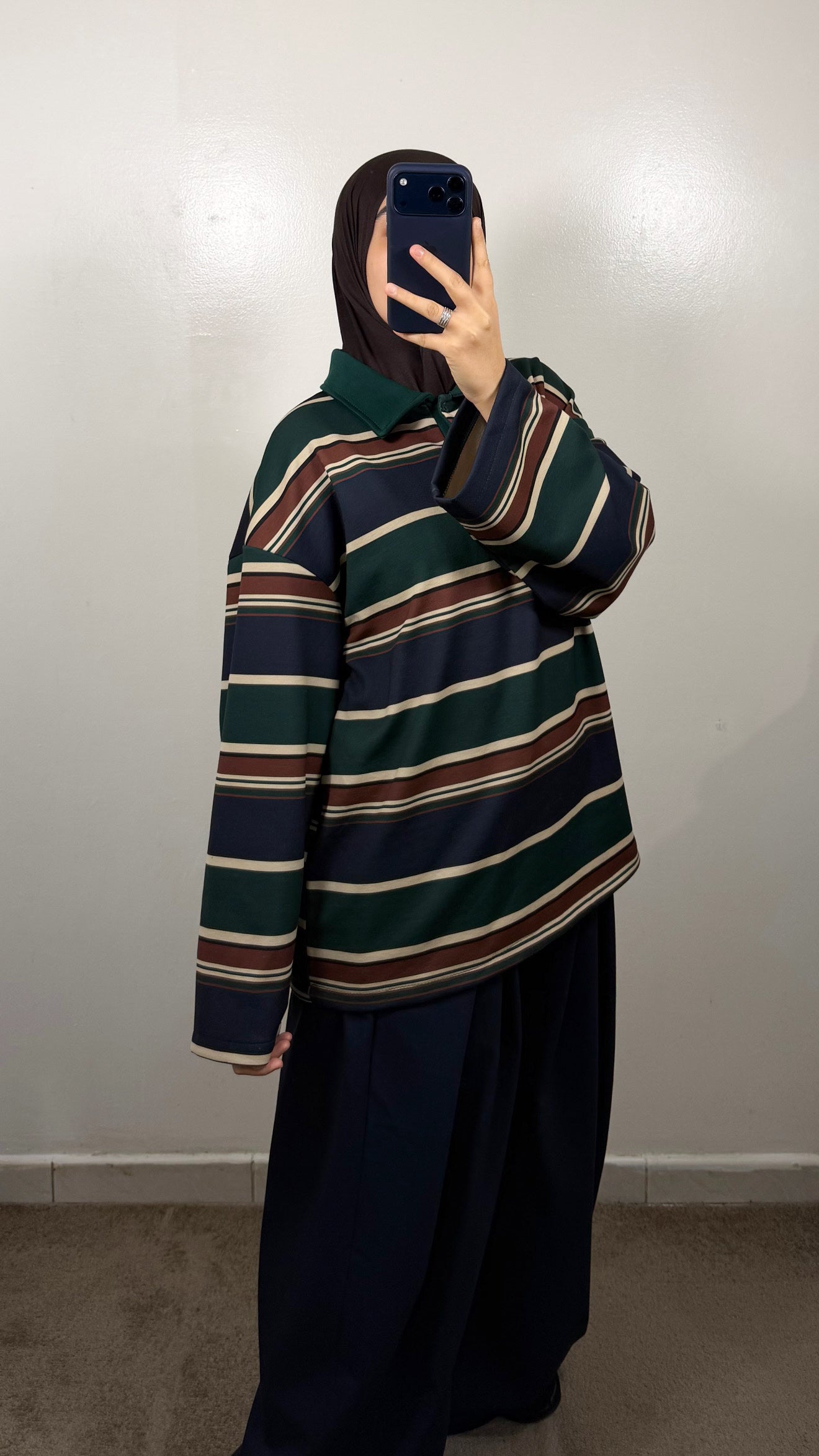 POLO EPAIS VERT/BLEU