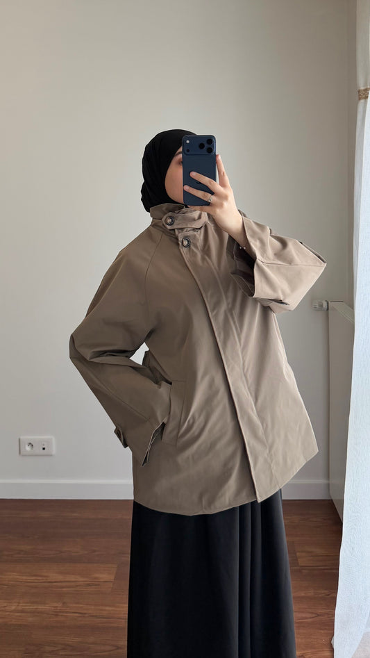 TRENCH MI-LONG OVERSIZE TAUPE