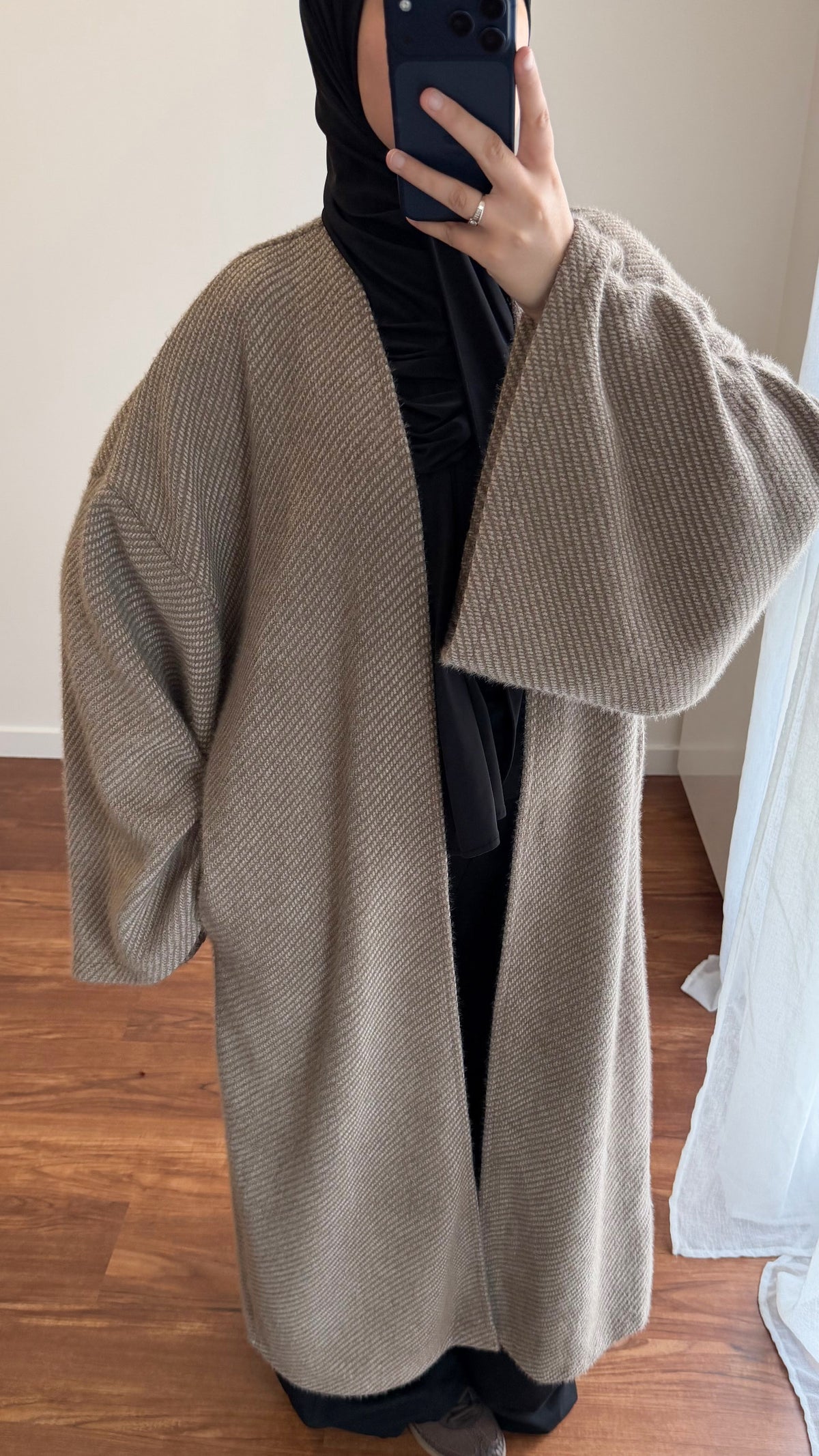 MANTEAU LONG HAWA TAUPE