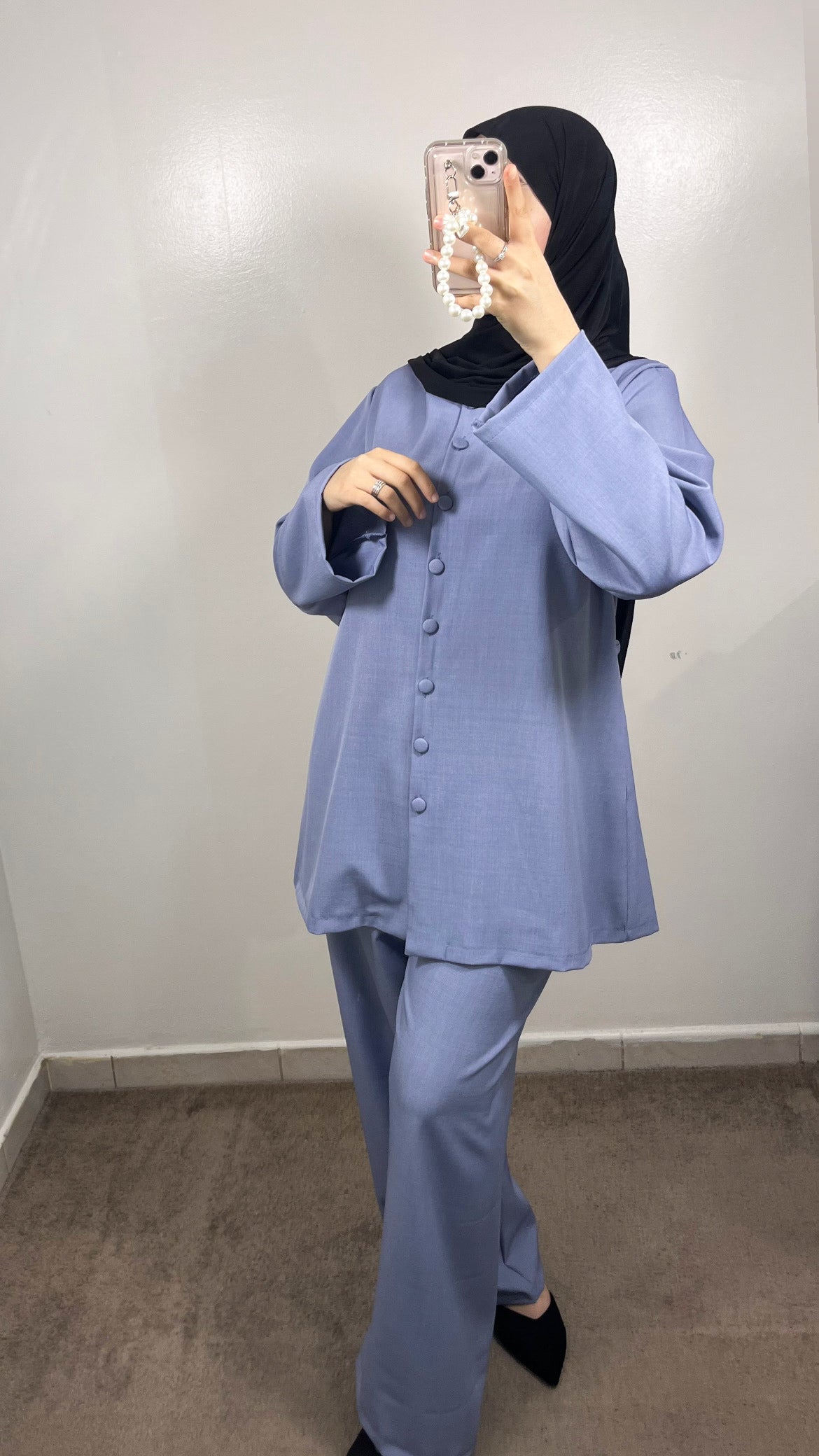 BLUE BUTTONED SET