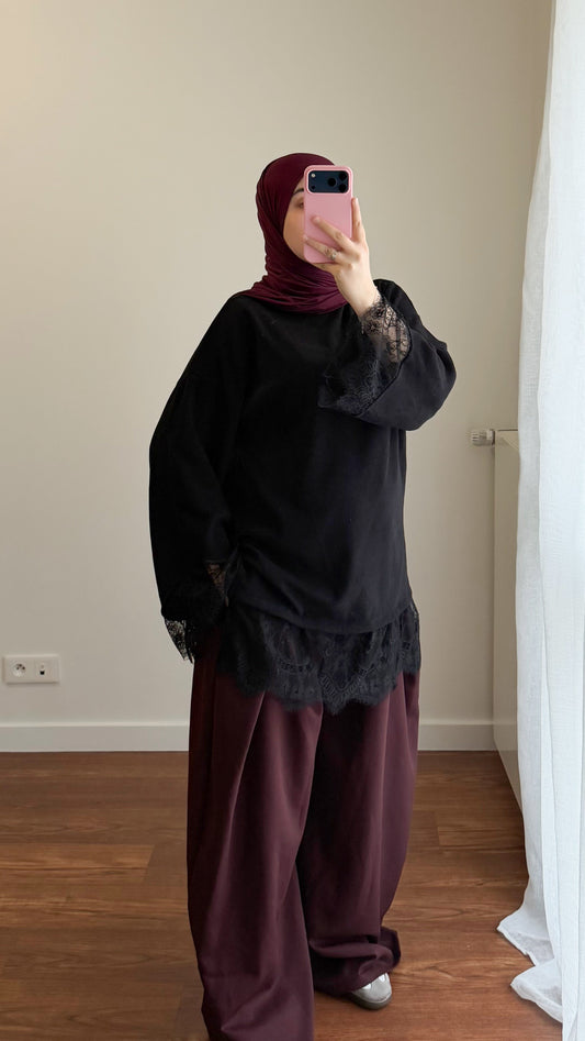 PULL DENTELLE NOIR