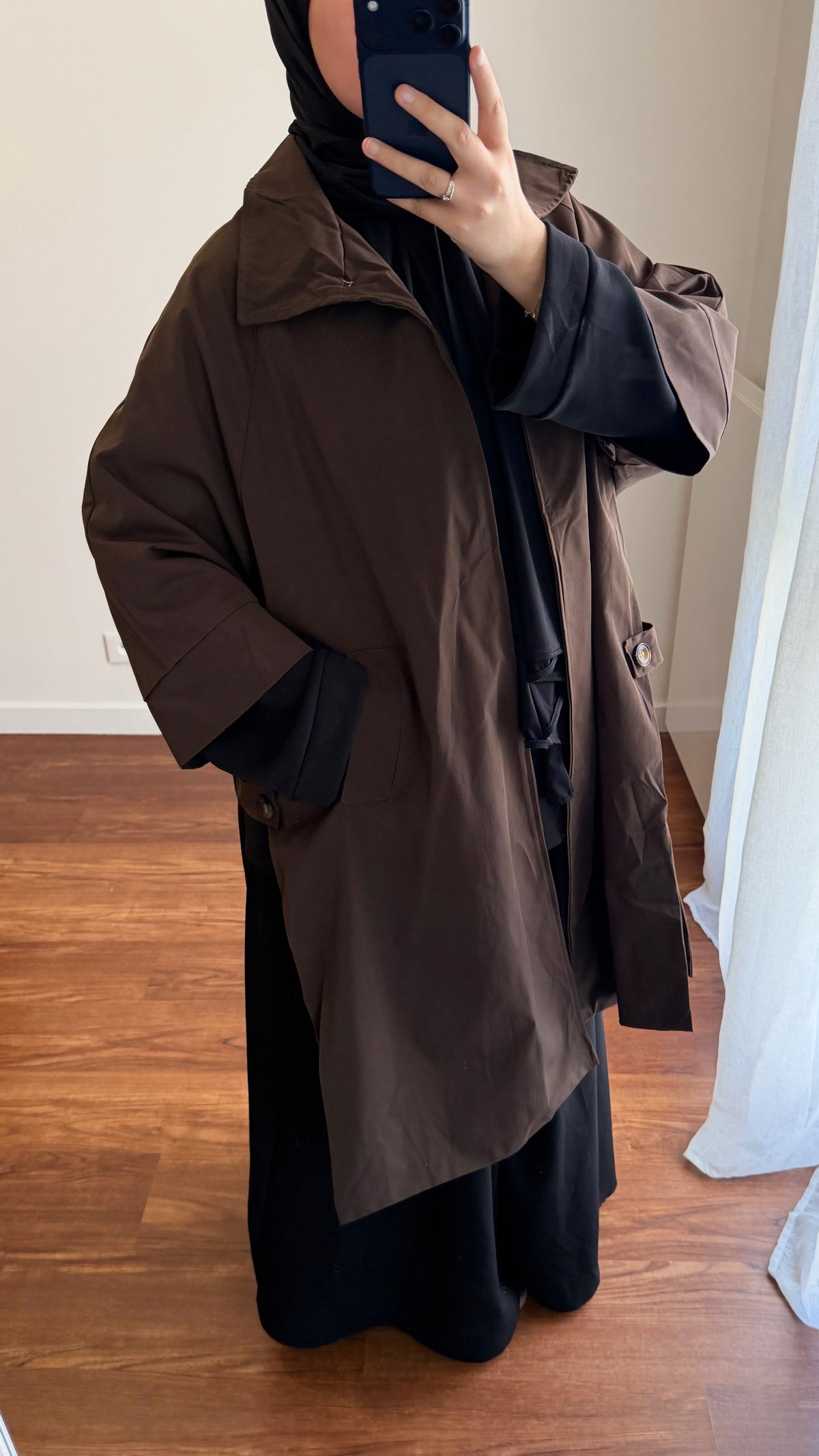 TRENCH OUVERT MARRON
