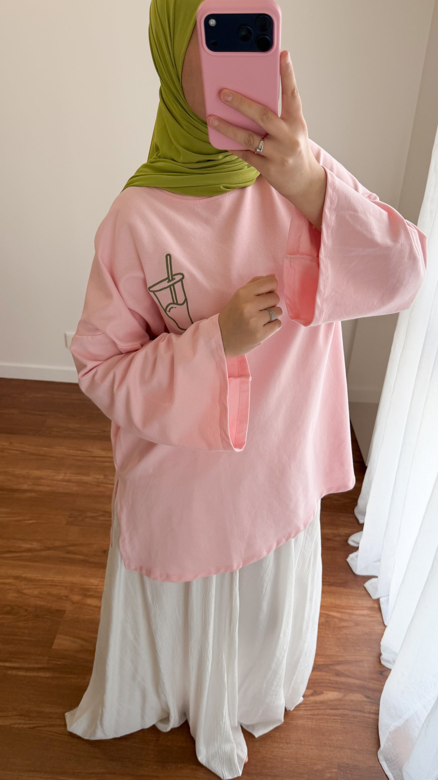 T-SHIRT MATCHA ROSE