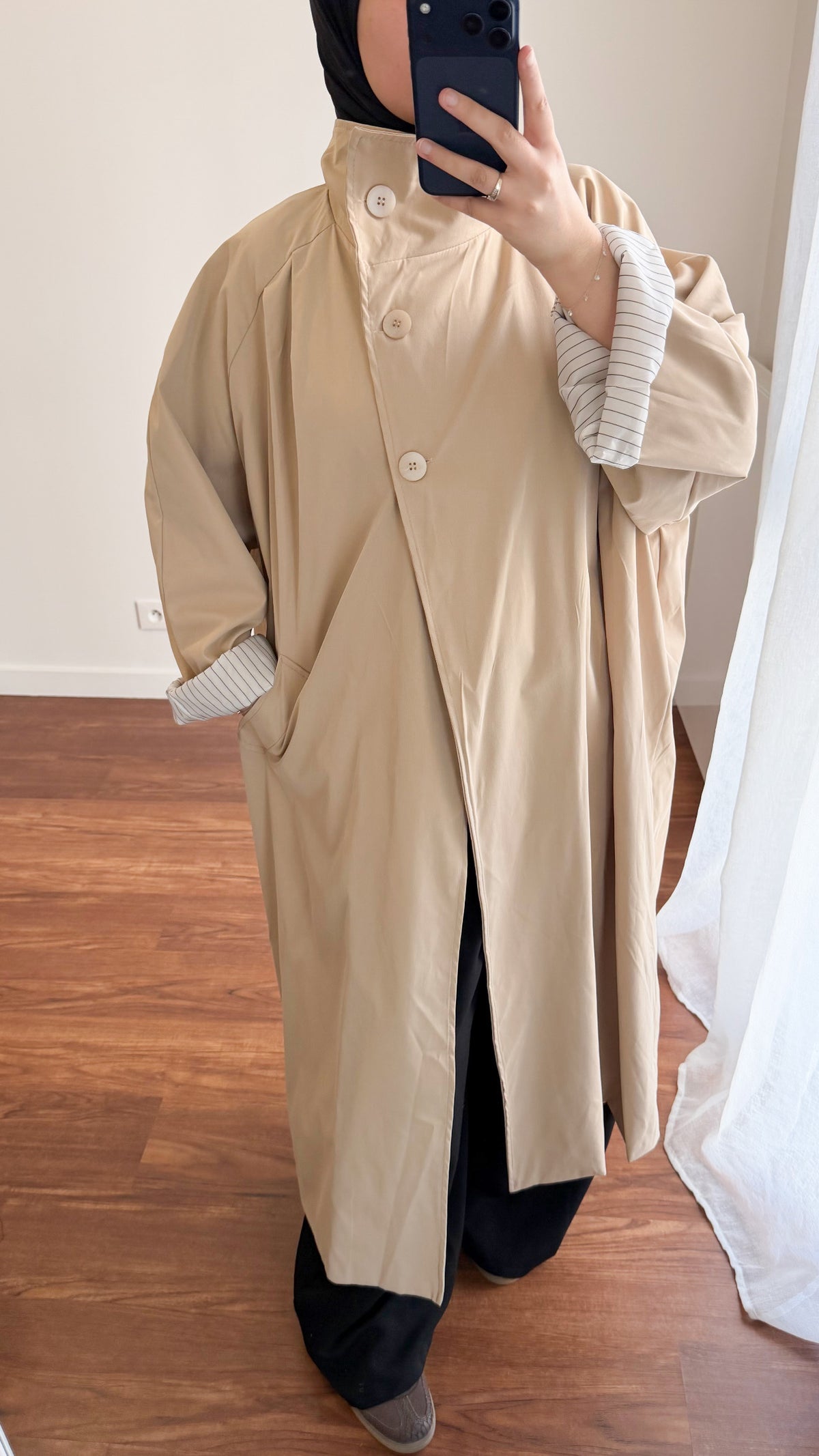 TRENCH LONG OVERSIZE BEIGE