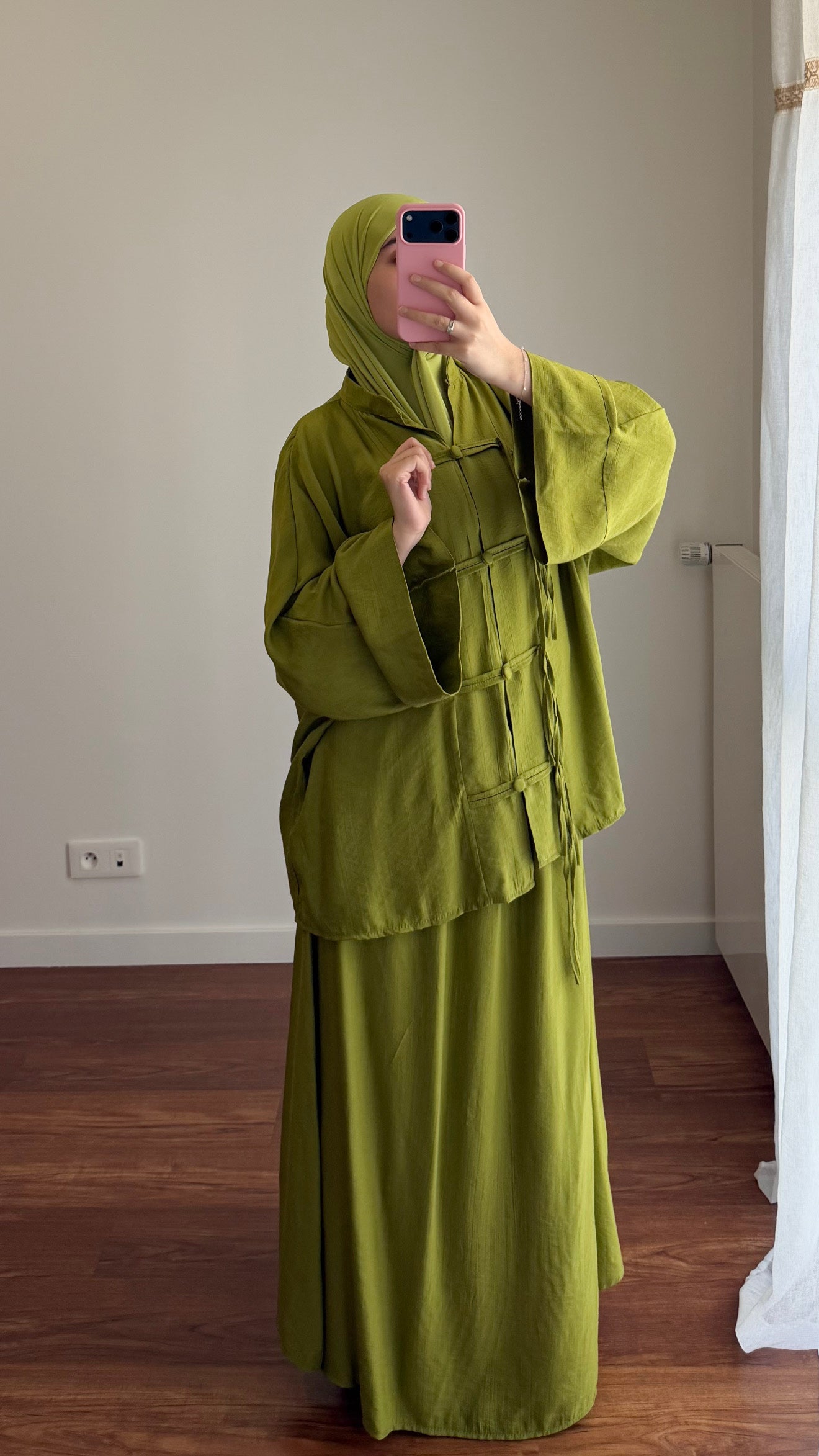 ENSEMBLE JUPE TOKYO VERT OLIVE