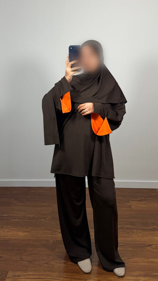 BURKINI SAYA 3 PIÈCES MARRON