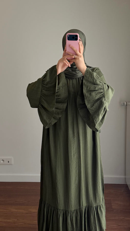 ROBE NOOR VERT KAKI