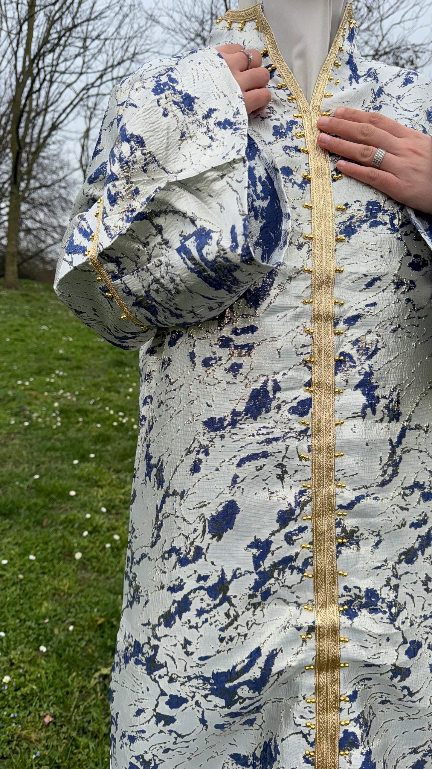 ABAYA PREMIUM STYLE CAFTAN BLEU MARINE