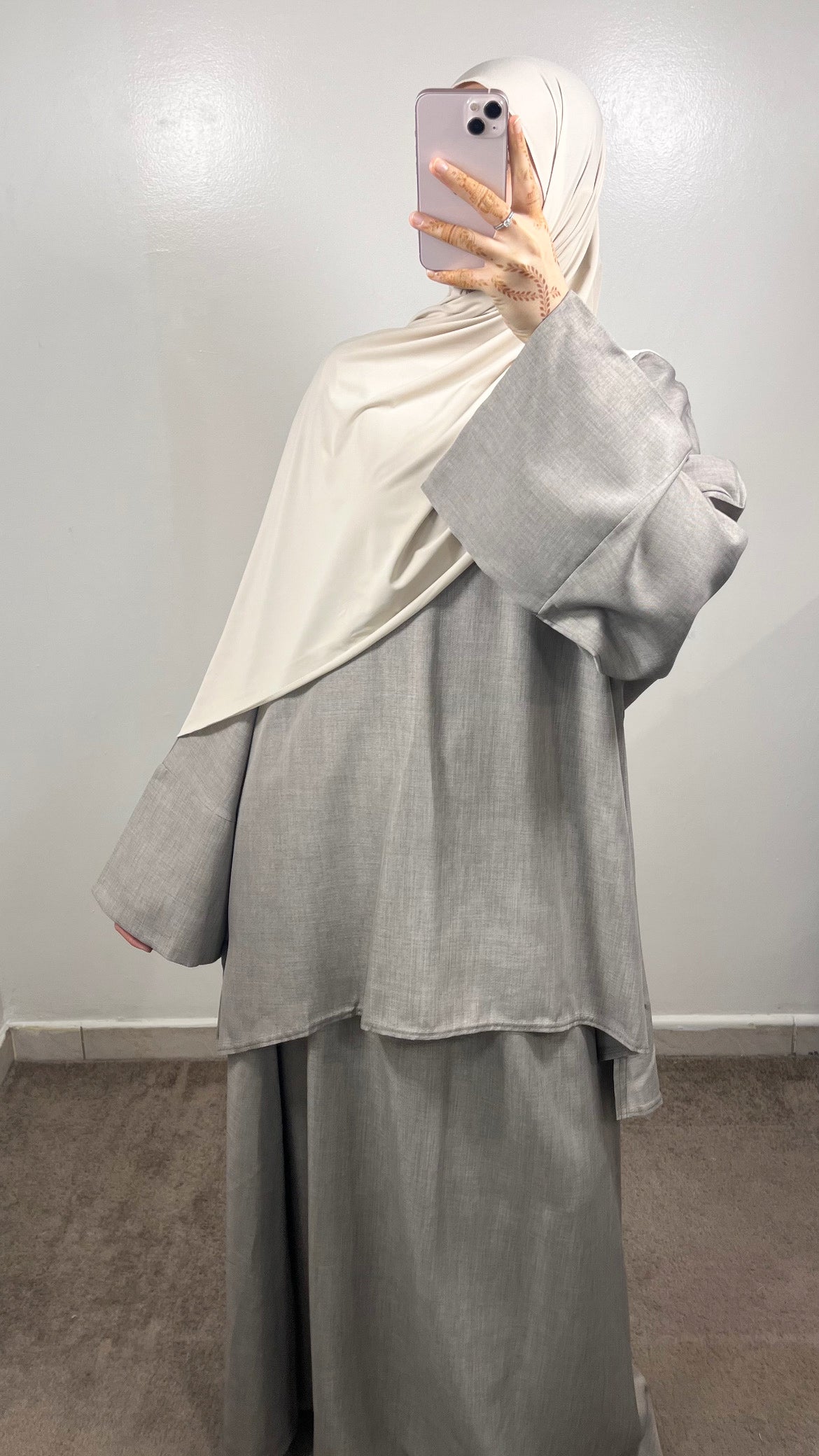 ENSEMBLE JUPE AYAT TAUPE