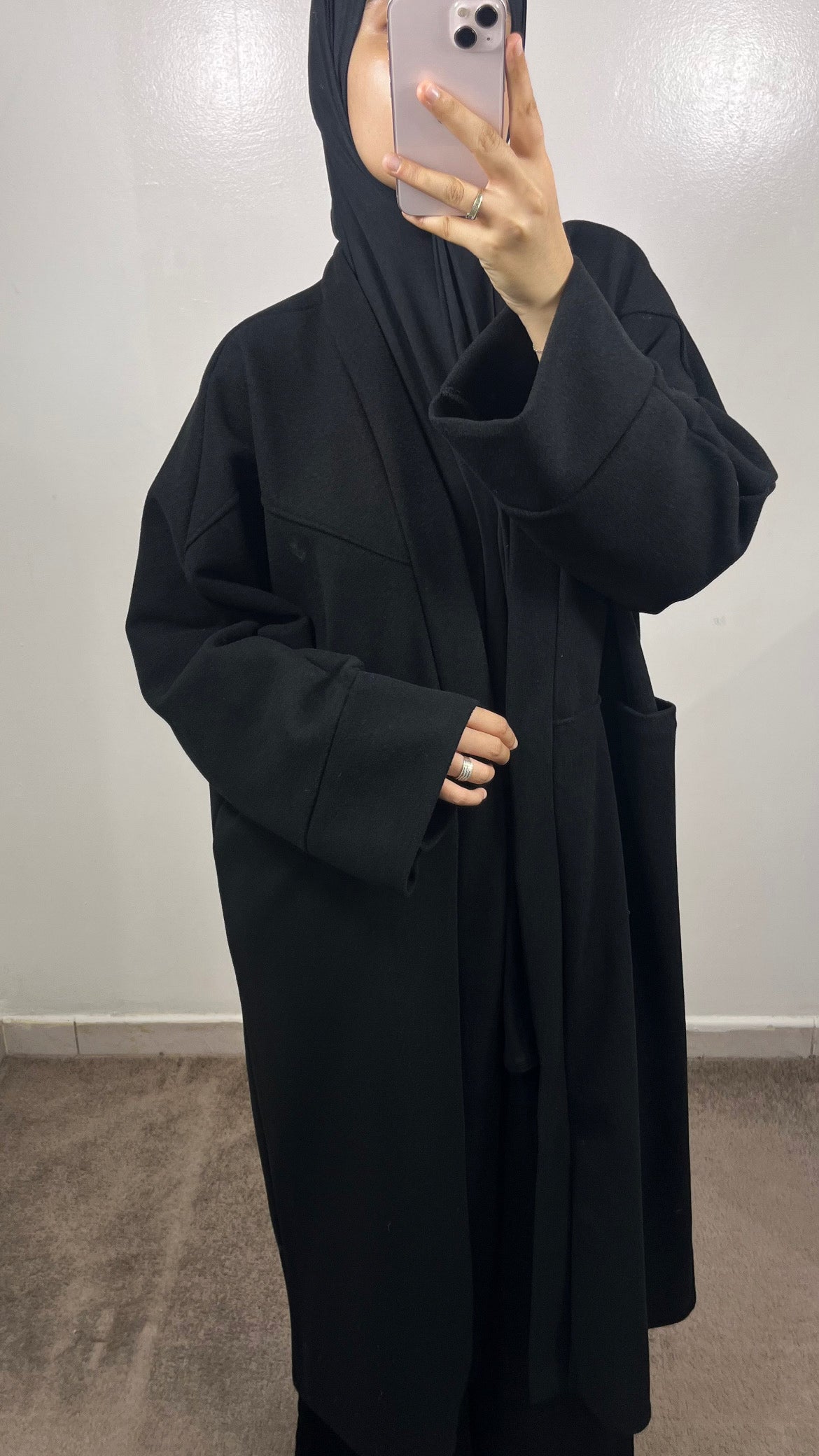 MANTEAU KIMONO SARAH OVERSIZE NOIR