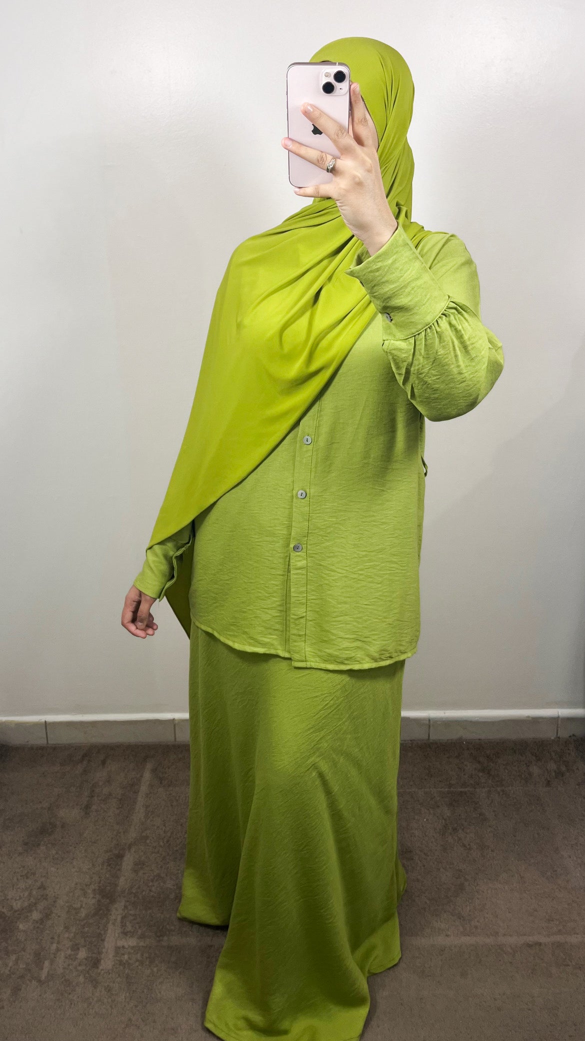 APPLE GREEN SHIRT + SKIRT SET