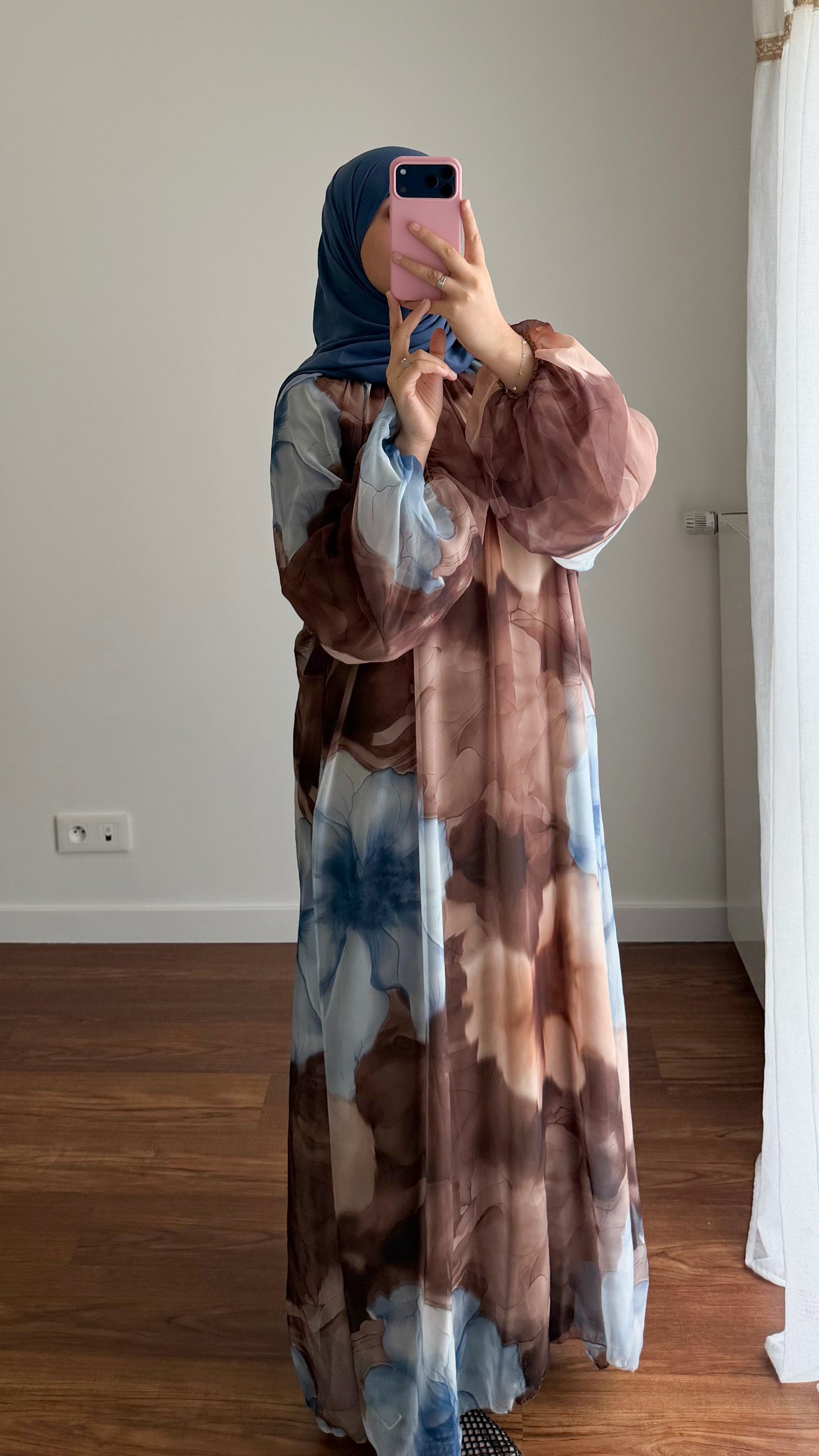 ABAYA BICOLORE MARRON