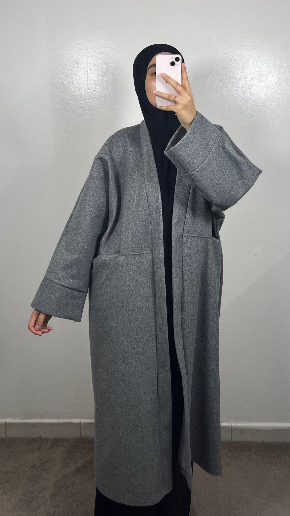 MANTEAU KIMONO SARAH OVERSIZE GRIS