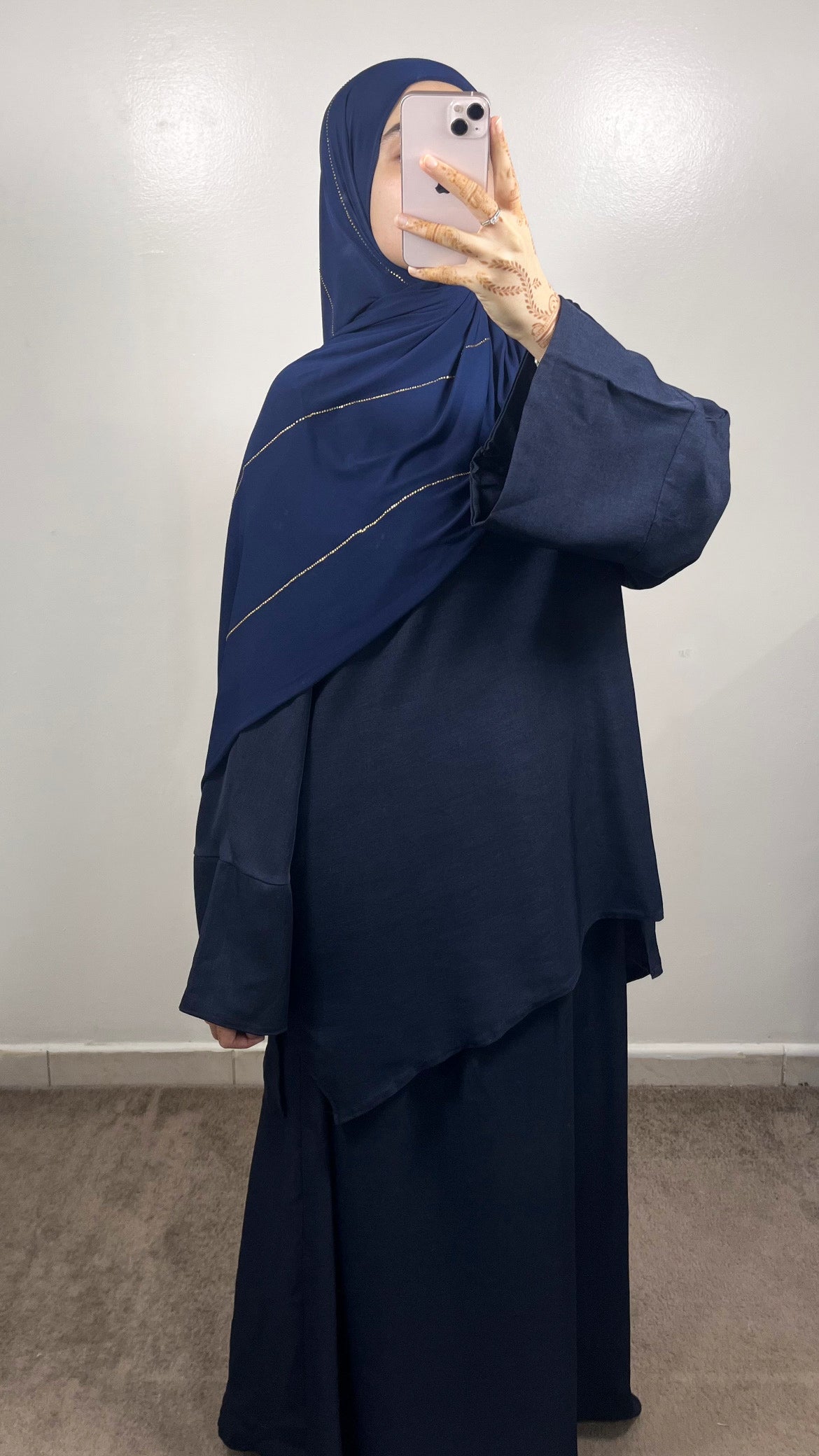 ENSEMBLE JUPE AYAT BLEU MARINE