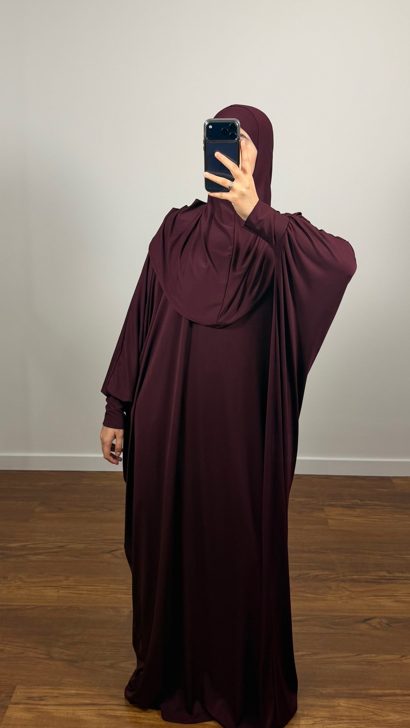 ROBE DE PRIÈRE BORDEAU EN JERSEY PREMIUM