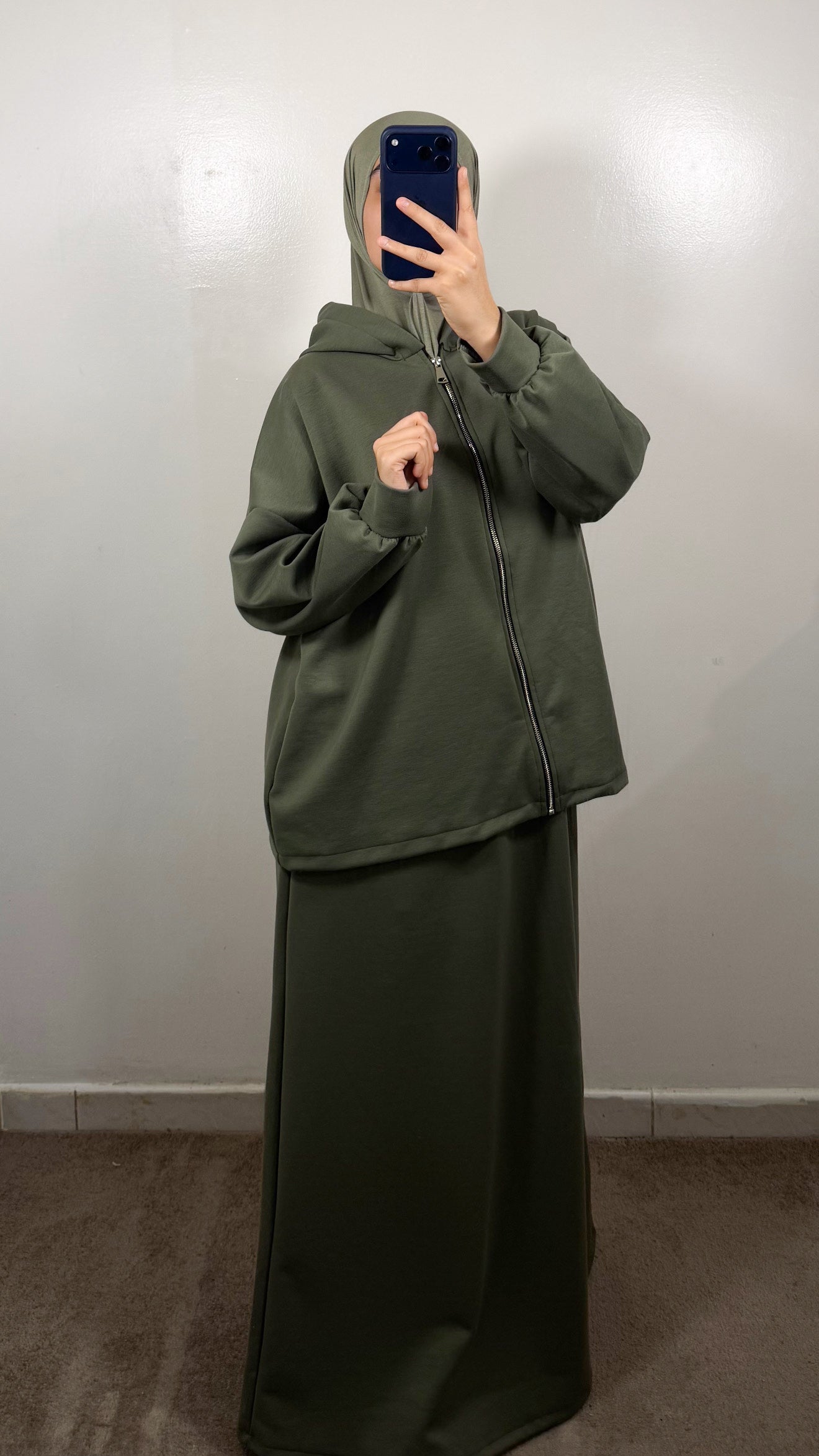 ENSEMBLE JUPE SIA VERT KAKI