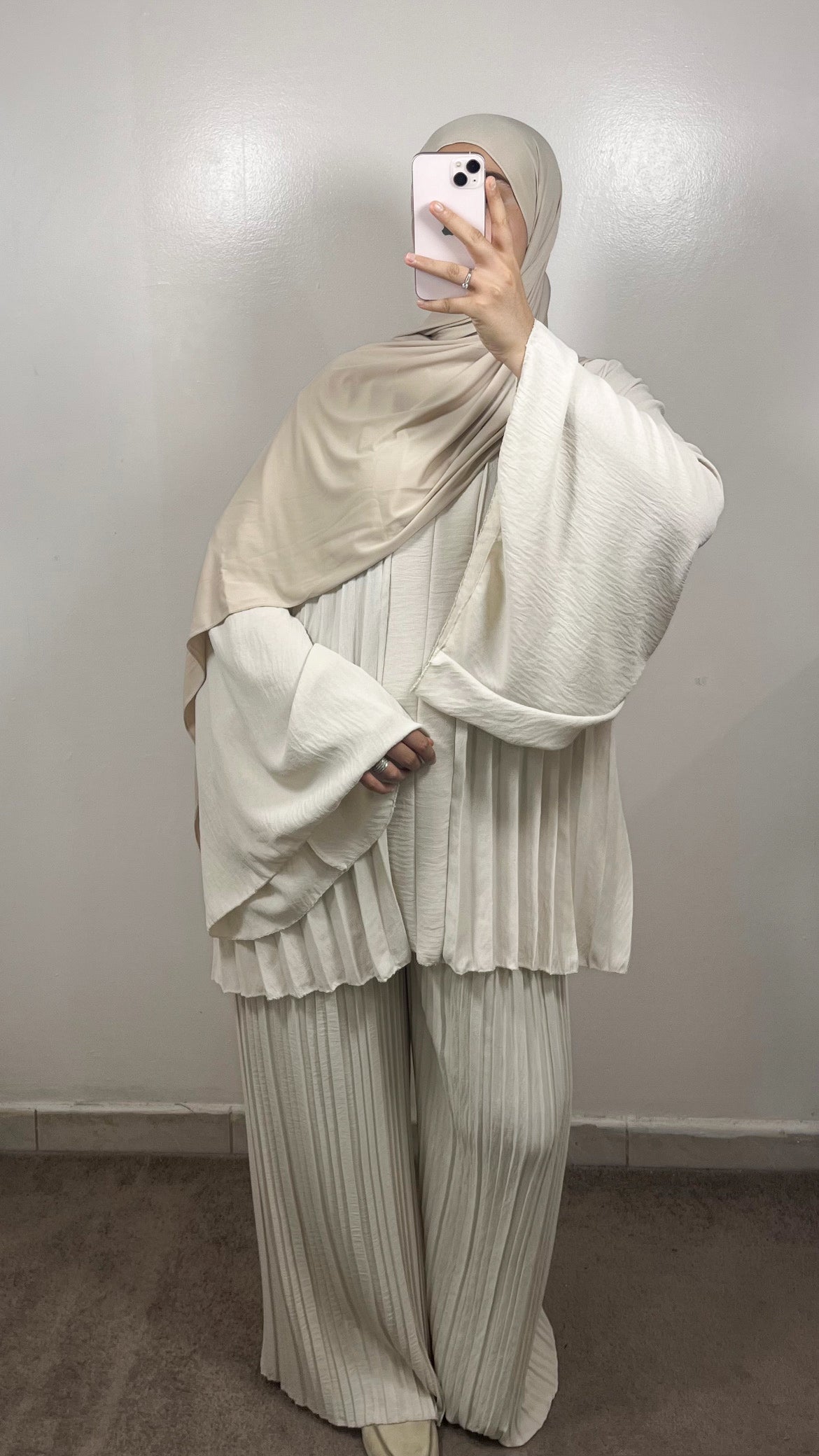 ENSEMBLE PLISSÉE SIHAM ÉCRU