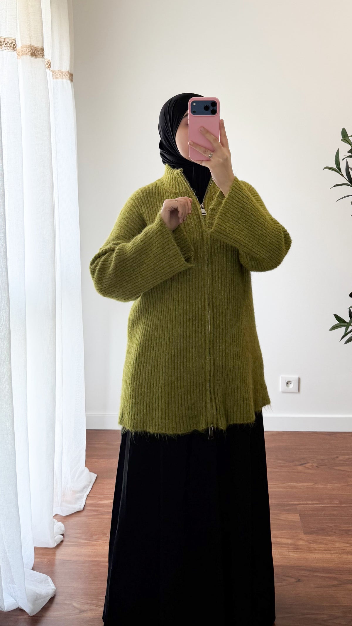 GILET ZIPPÉ VERT OLIVE