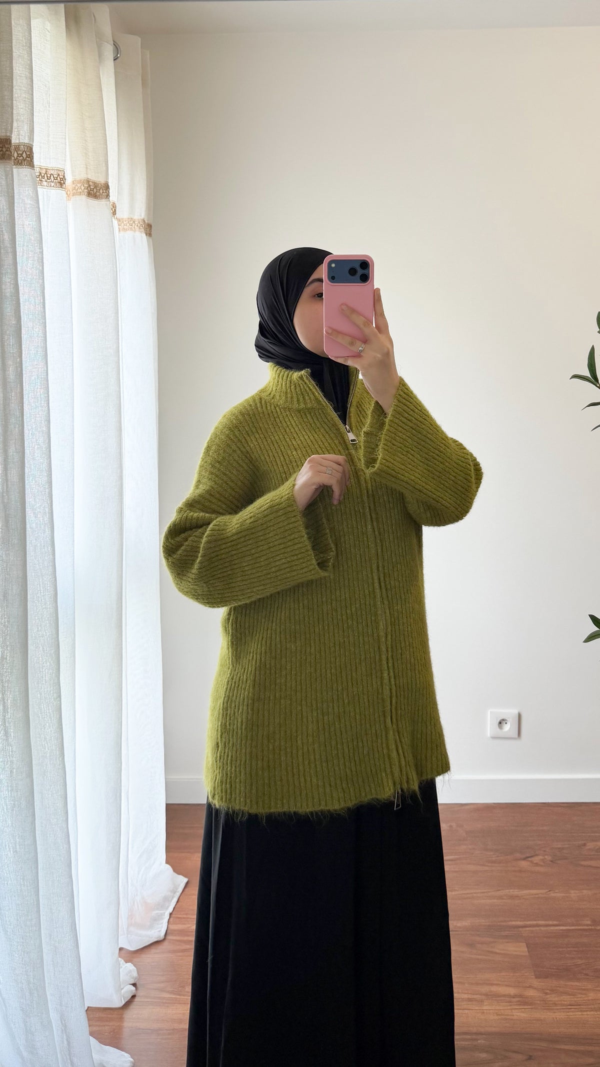 GILET ZIPPÉ VERT OLIVE