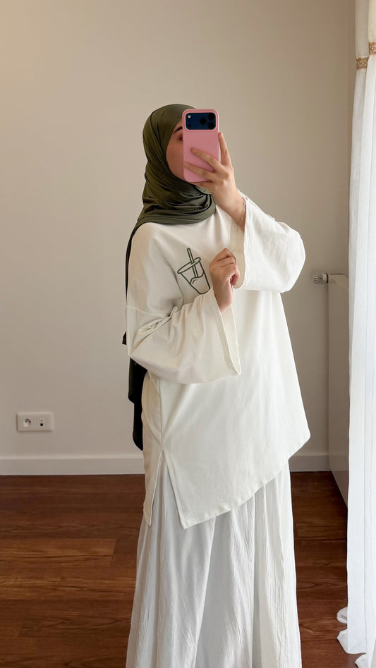 T-SHIRT MATCHA BLANC