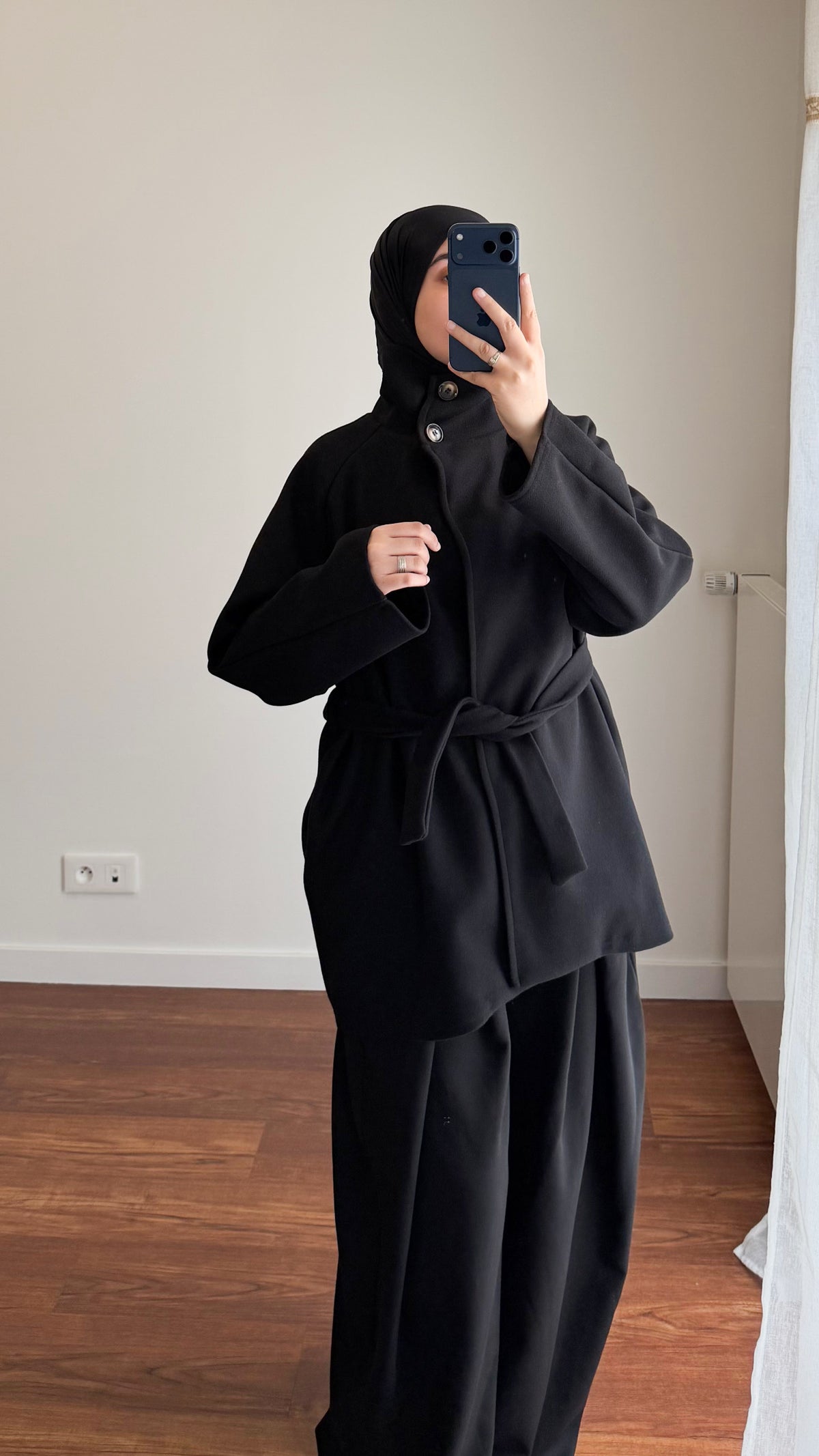 MANTEAU MI-LONG NOIR