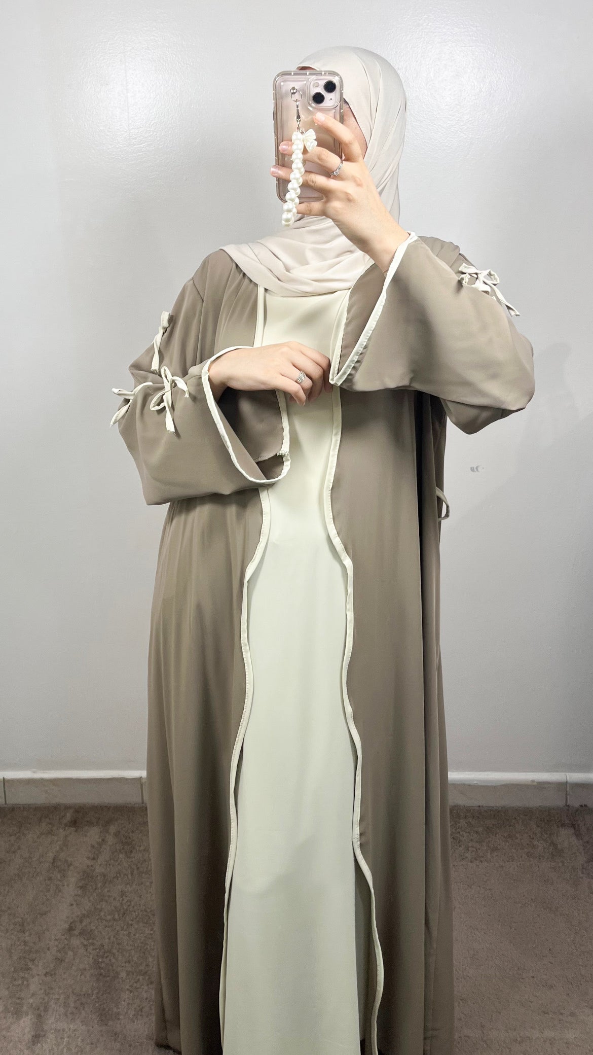 KNOTS KIMONO + UNDER ABAYA TAUPE