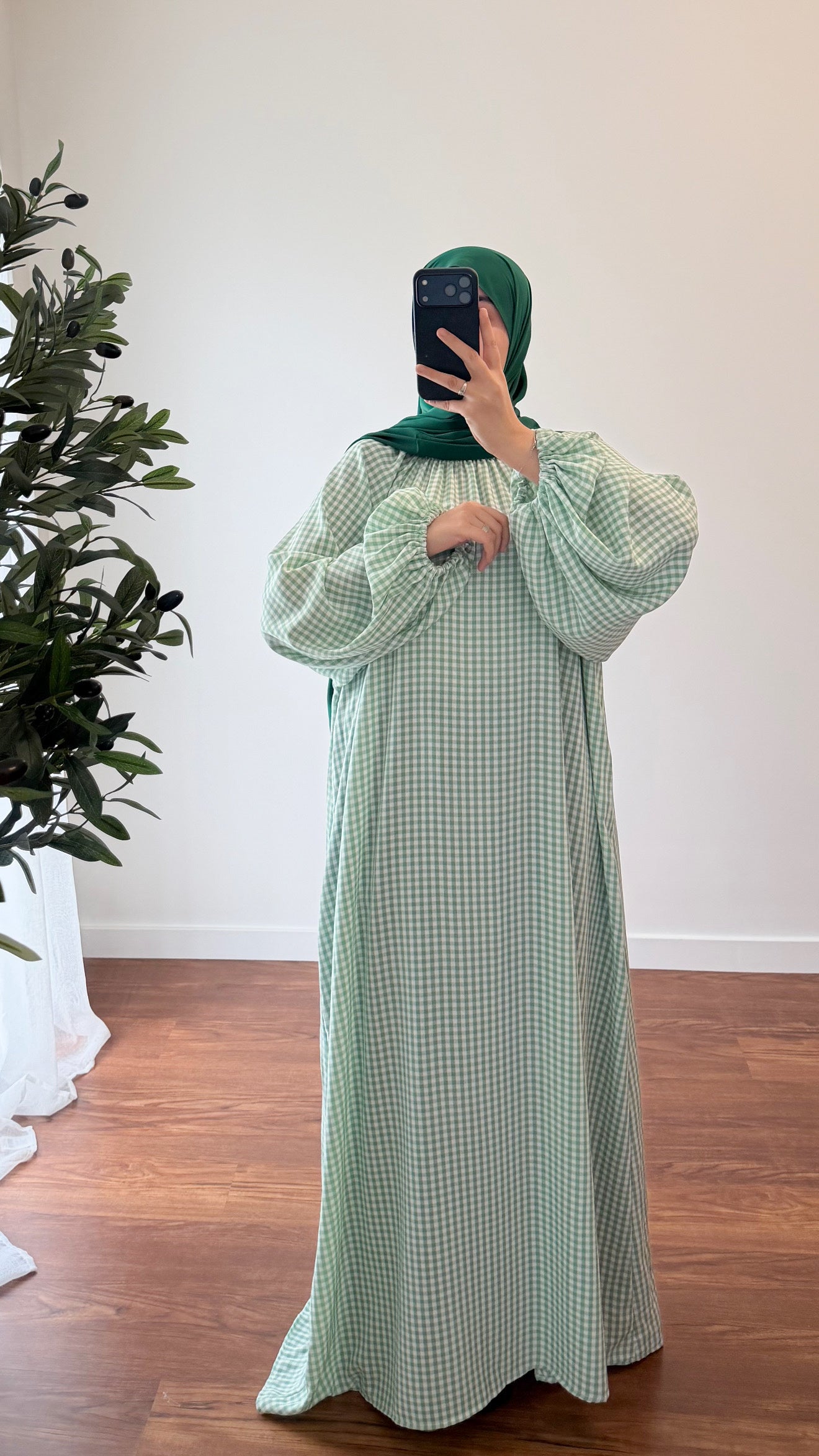 ABAYA VICHY VERT