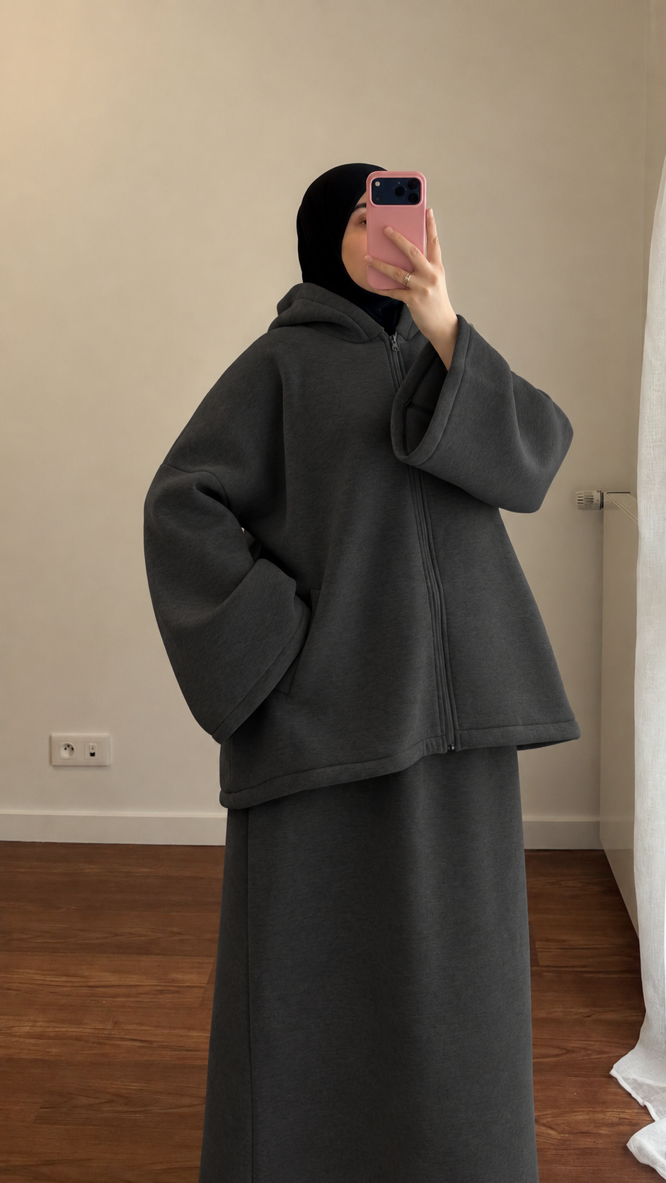 ENSEMBLE JUPE COMFY GRIS FONCÉ