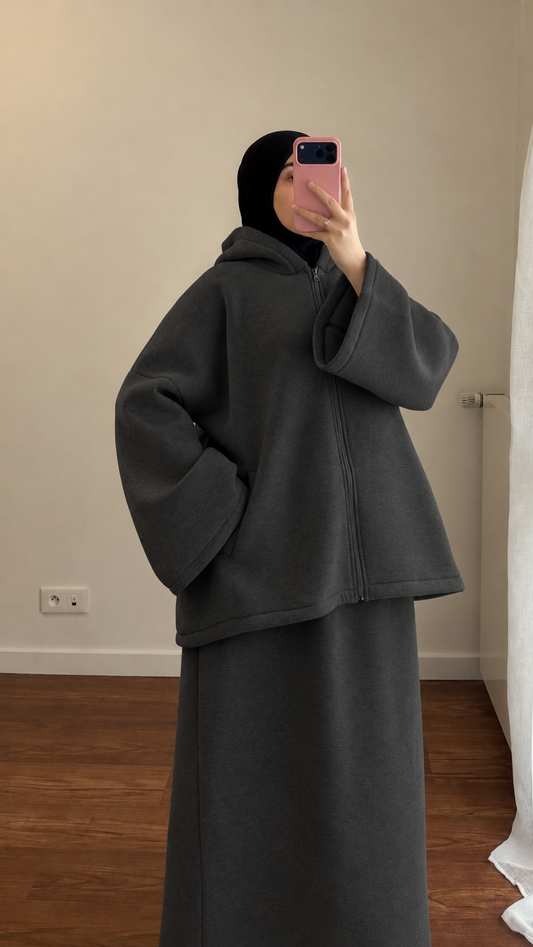ENSEMBLE JUPE COMFY GRIS FONCÉ