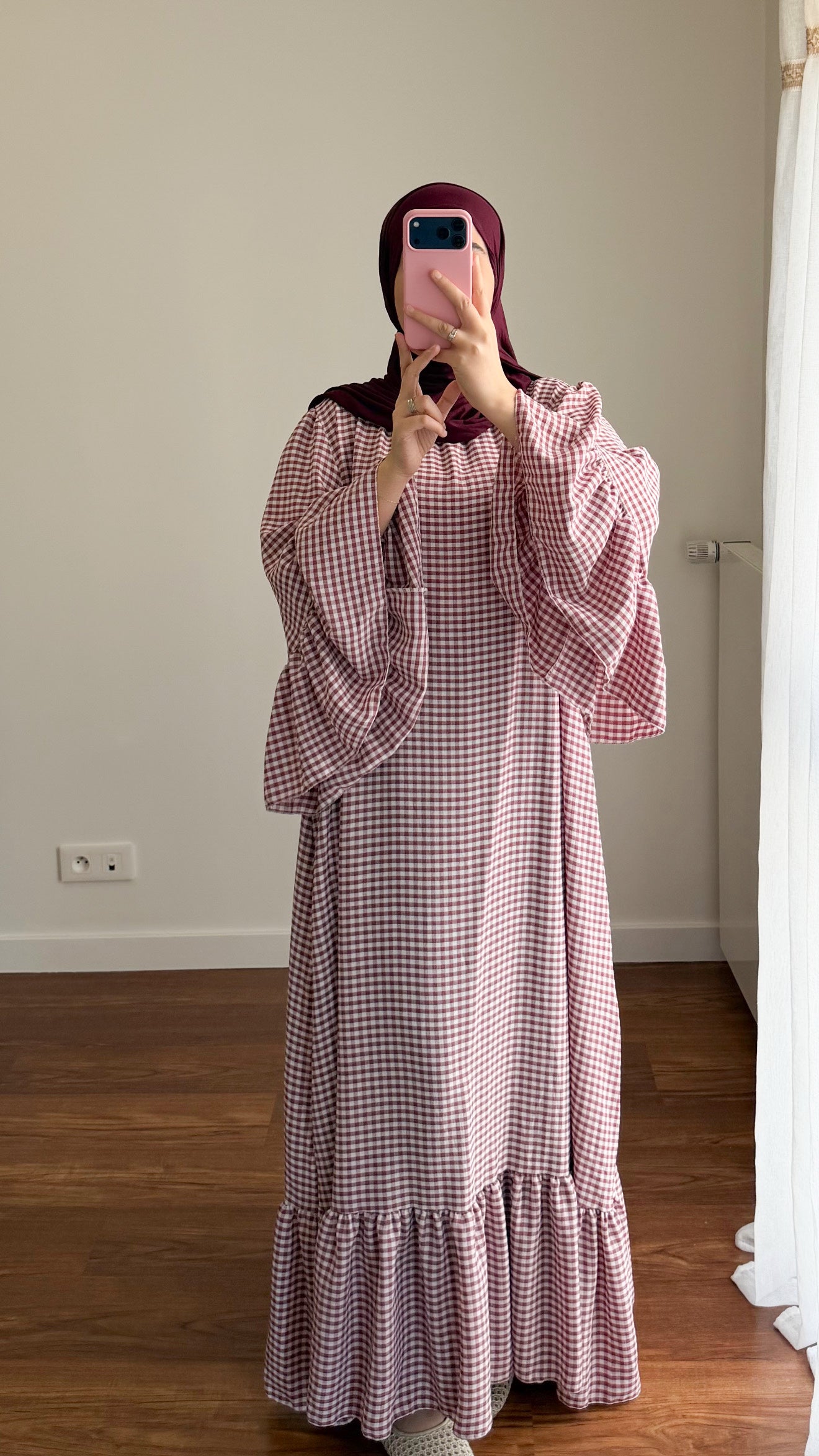 ROBE VICHY 2.0 BORDEAU