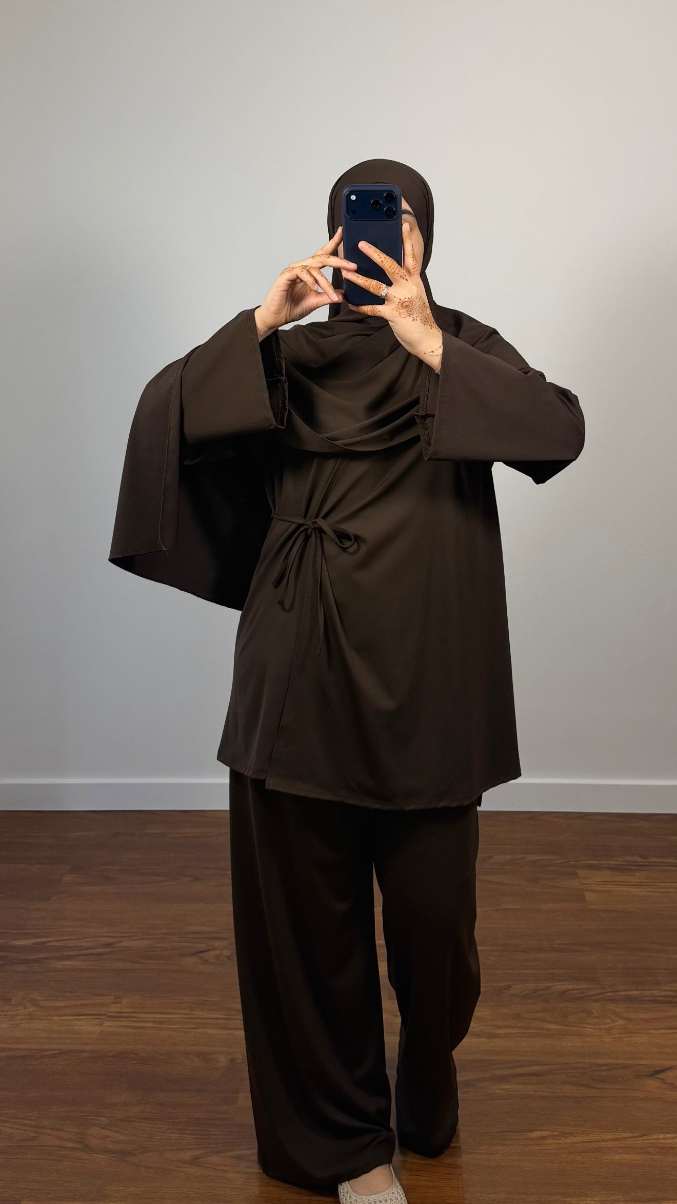 BURKINI FARAH 3 PIÈCES À NOUER MARRON