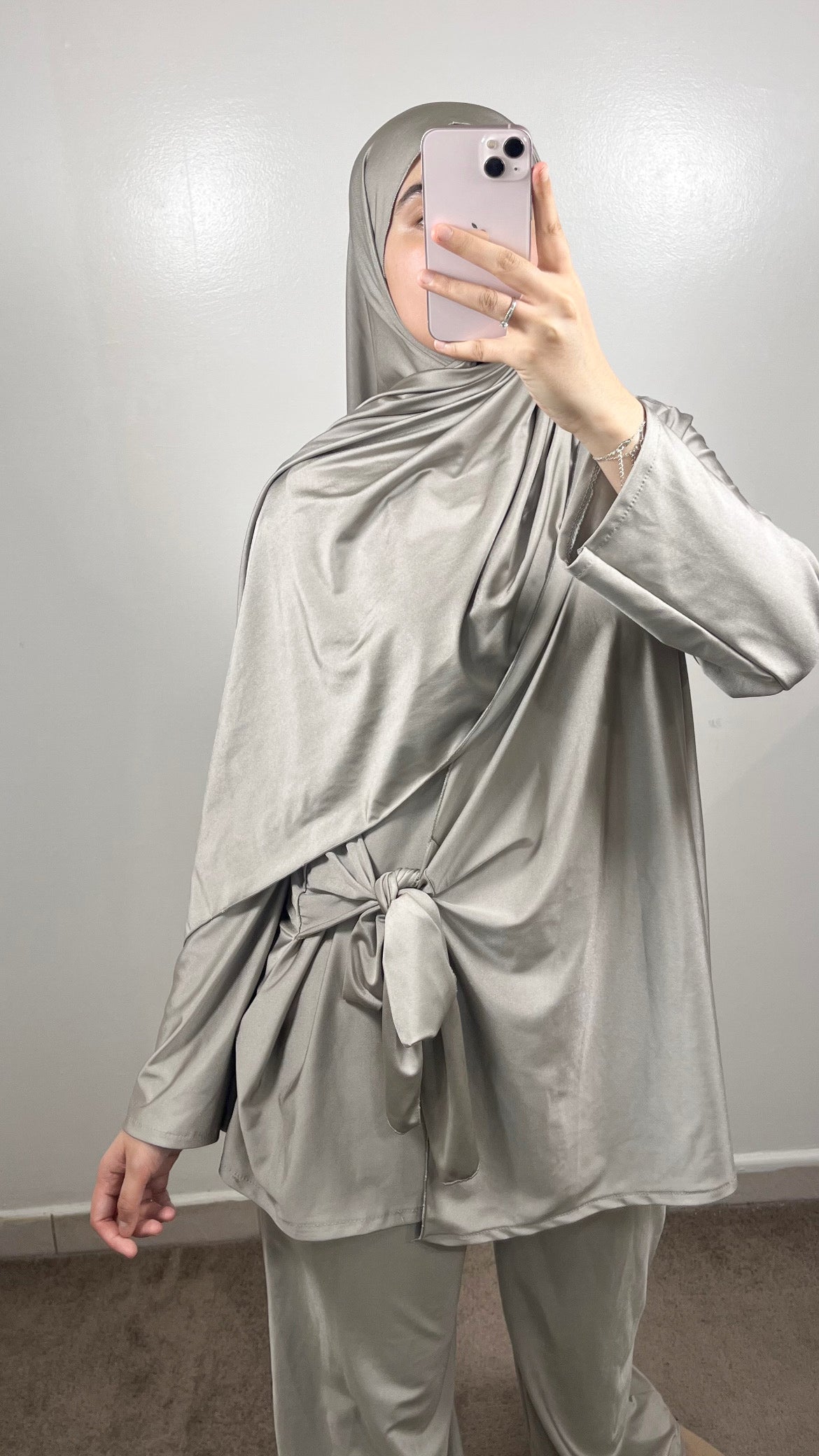 BURKINI 3 PIÈCES À NOUER TAUPE