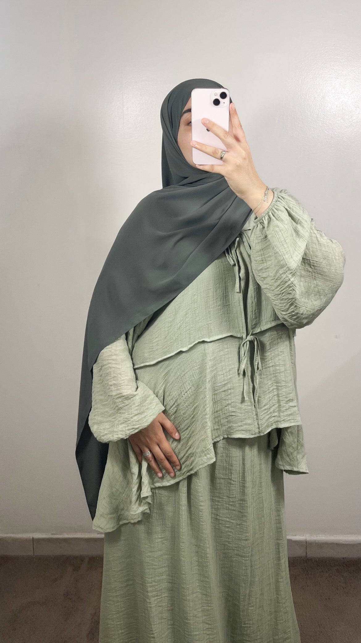 ENSEMBLE JUPE LIYA VERT SAUGE