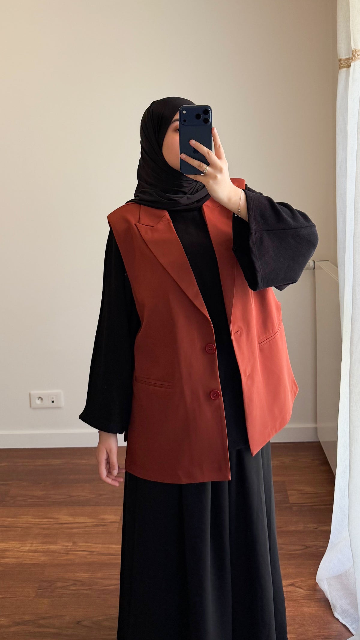 BLAZER SANS MANCHES TERRACOTTA
