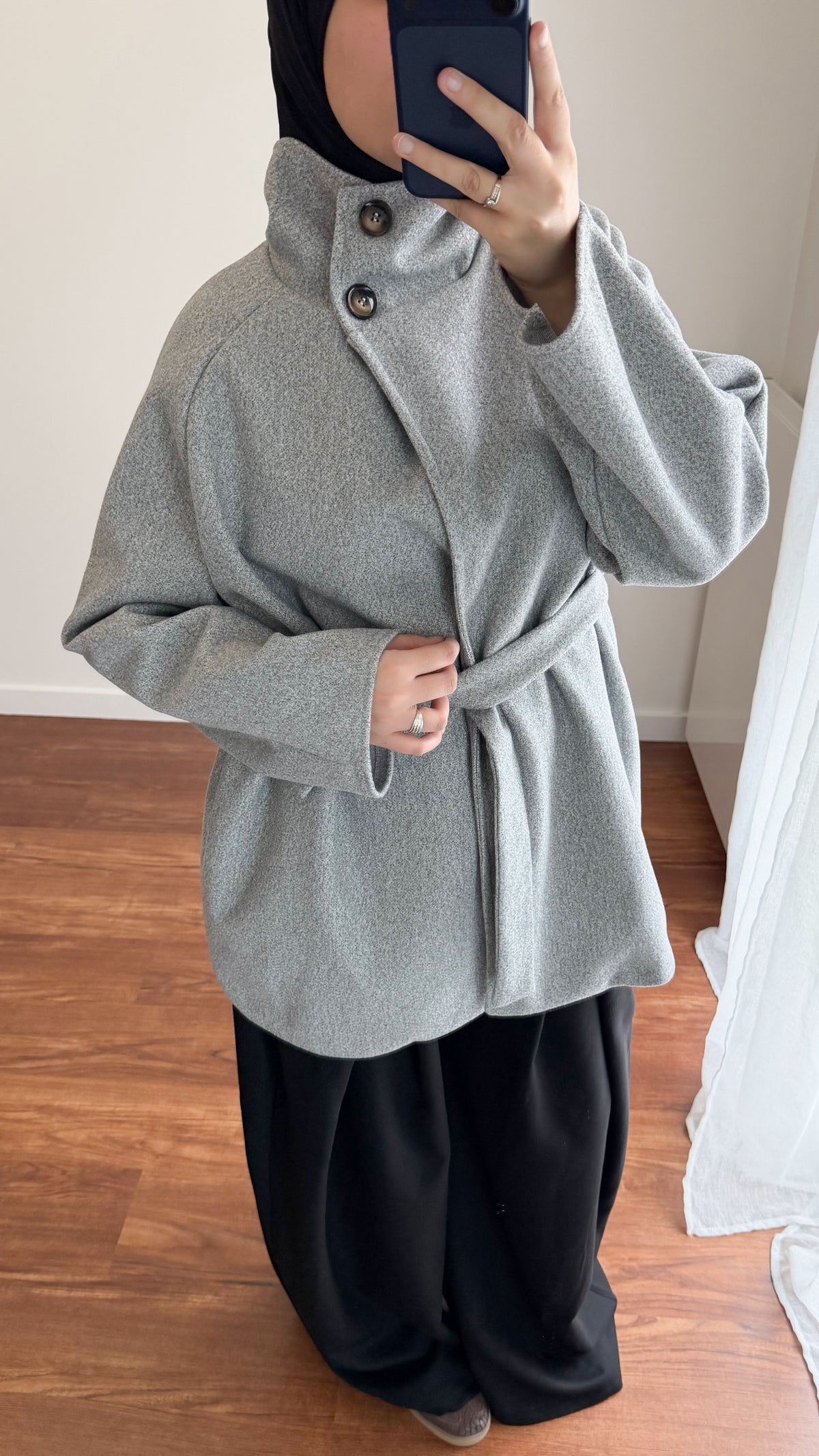 MANTEAU MI-LONG GRIS