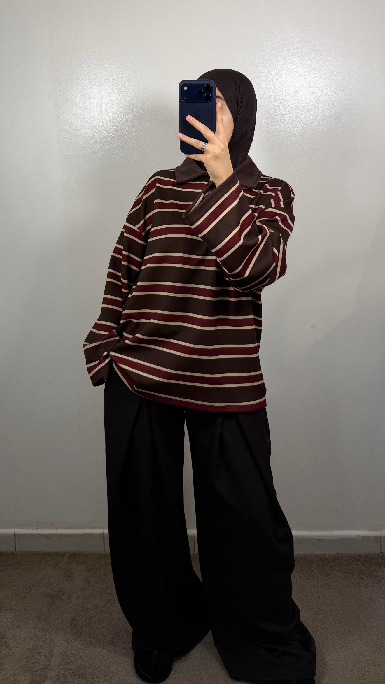 PANTALON COUPE BAGGY MARRON